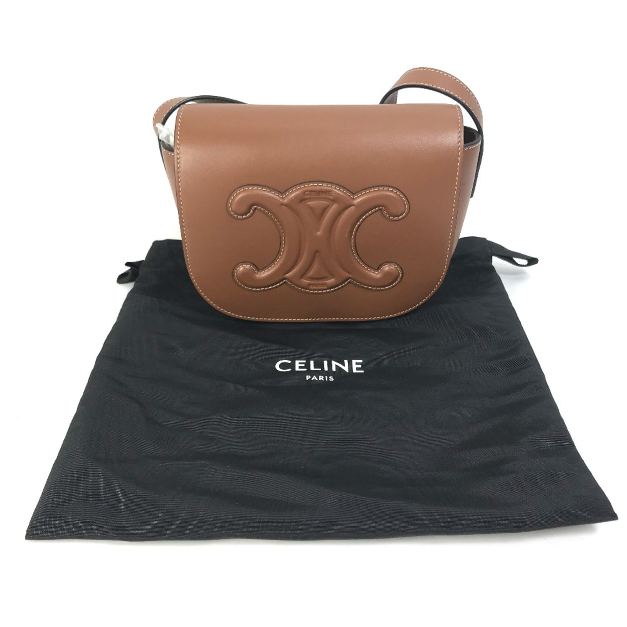 Celine Brown Leather Shoulder Bag