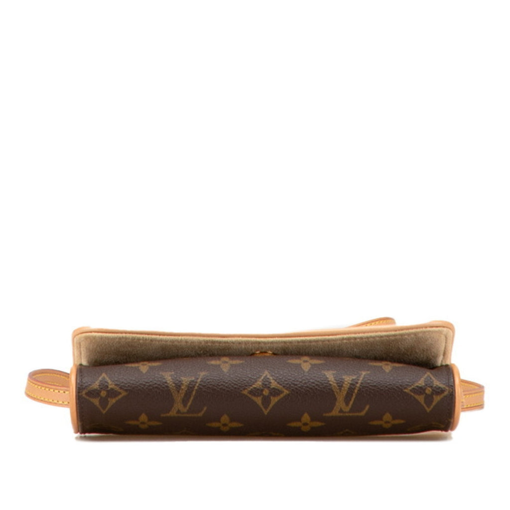 Louis Vuitton Monogram Brown Pvc Leather Pochette Shoulder Bag