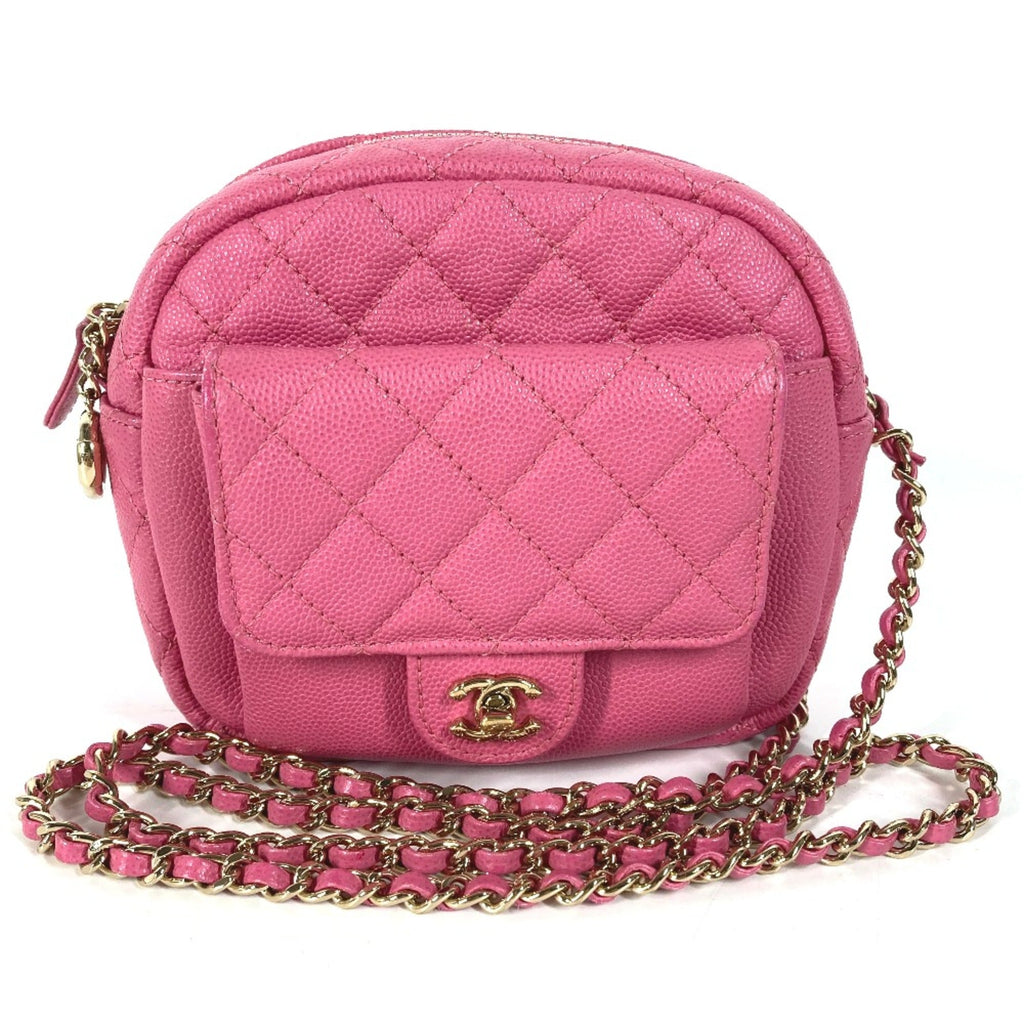 Chanel Pink Leather Shoulder Bag