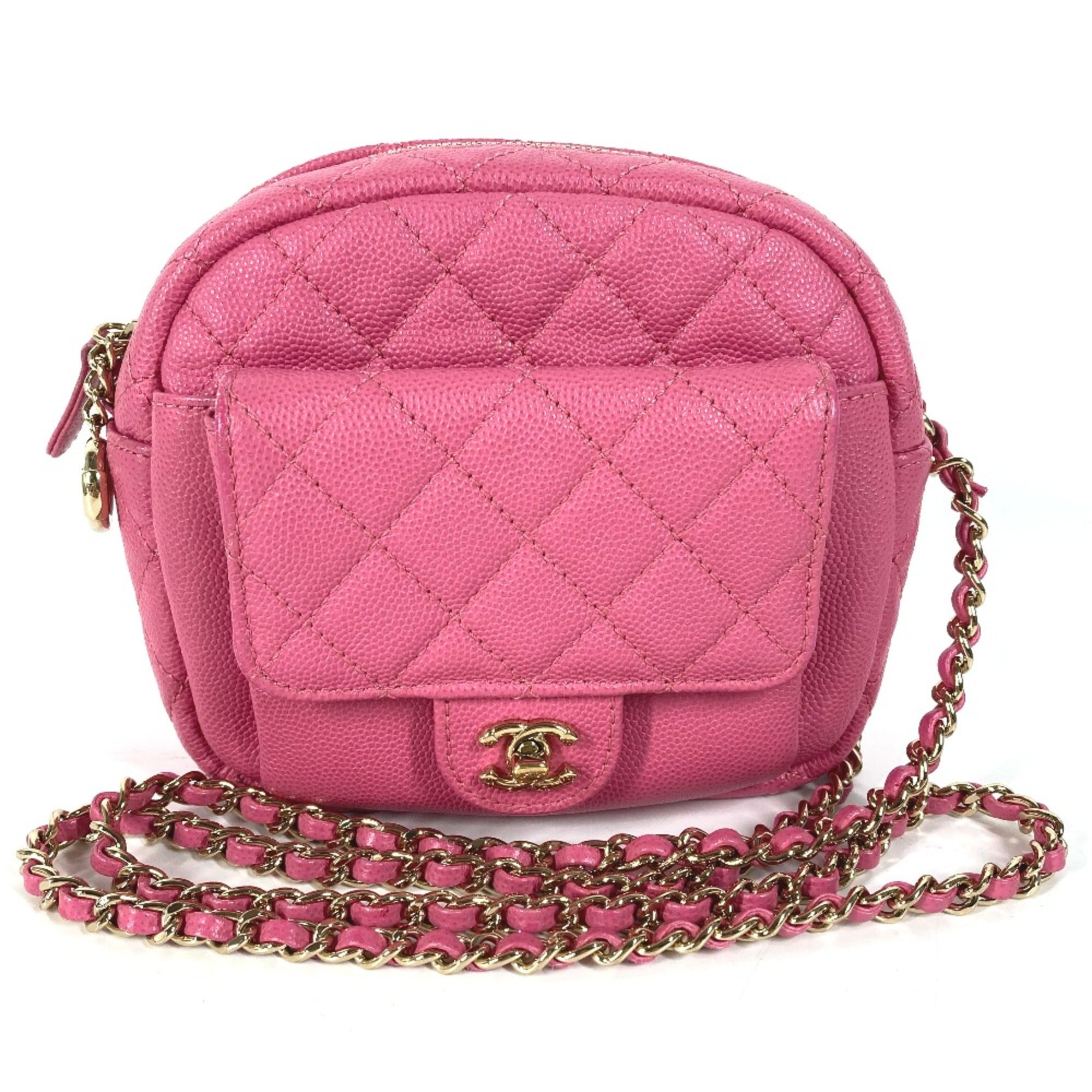 Chanel Pink Leather Shoulder Bag