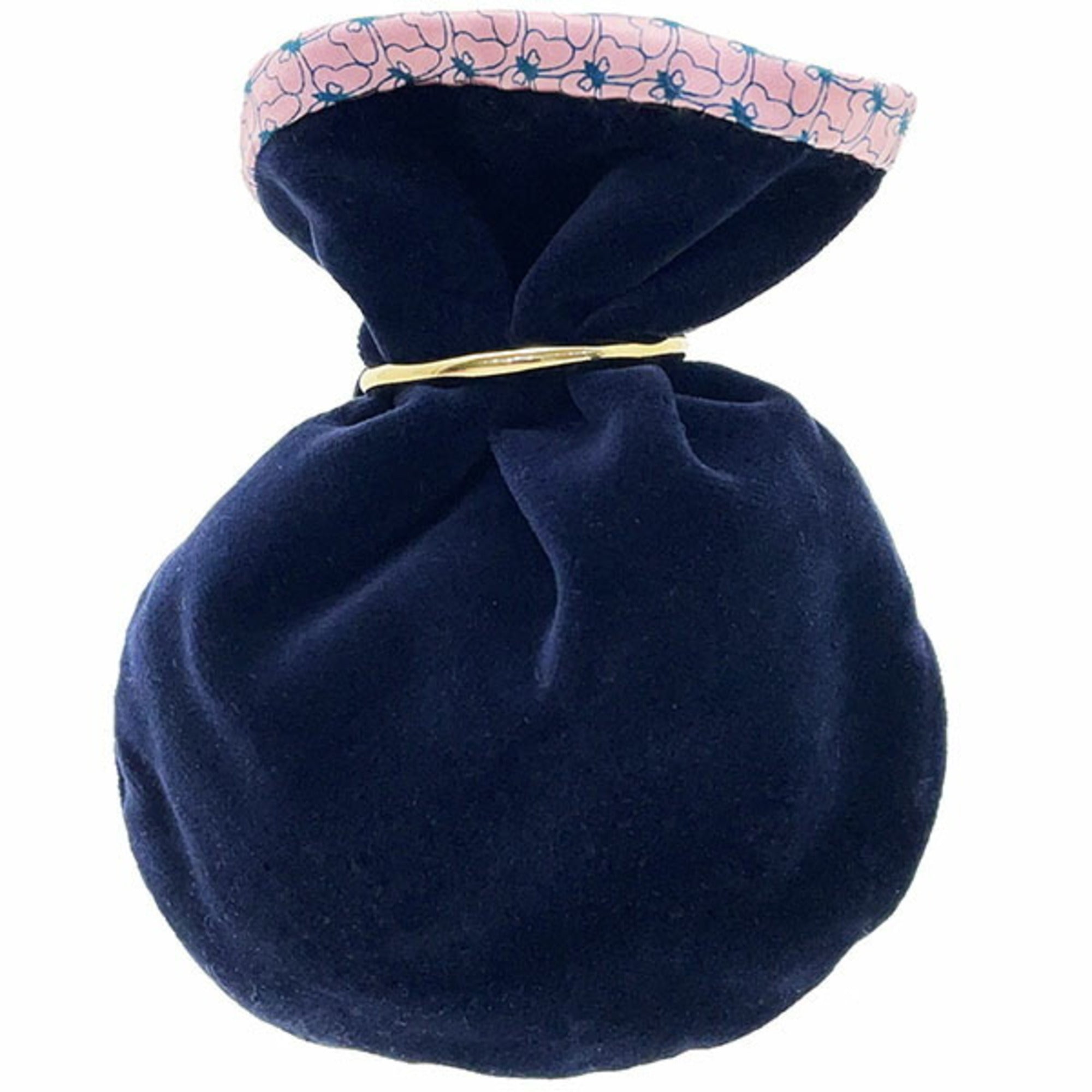 Bottega Veneta Navy Pink Velvet Pouch