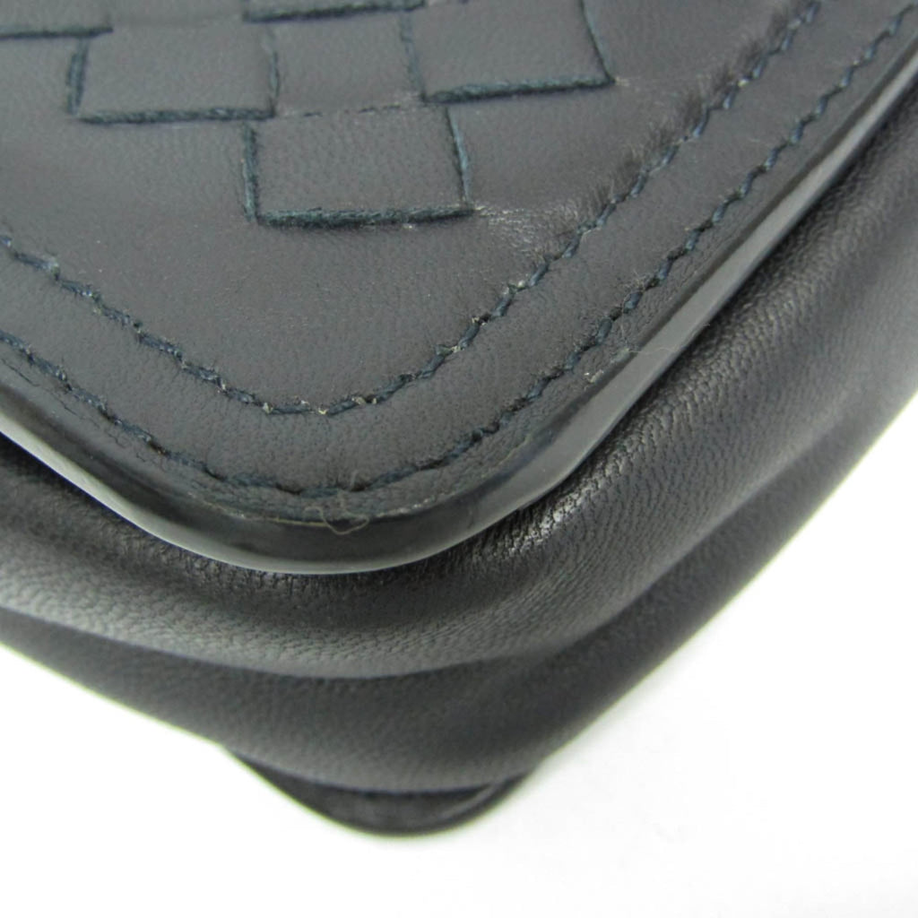Bottega Veneta Belt Flap Camera Bag Intrecciato Nappa Navy Leather Shoulder Bag Bag