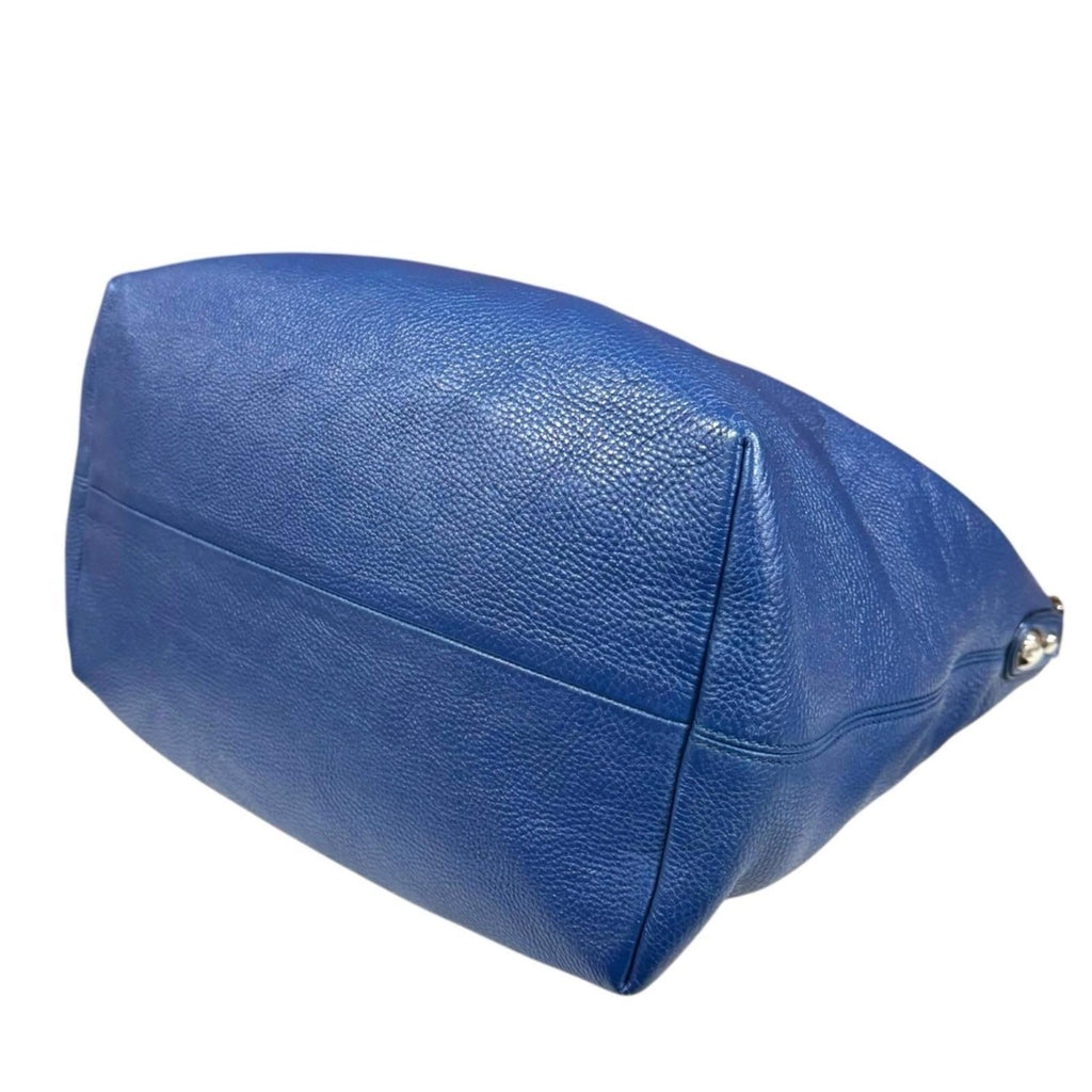 Gucci Blue Leather Shoulder Bag Tote Bag (Pre-Owned)