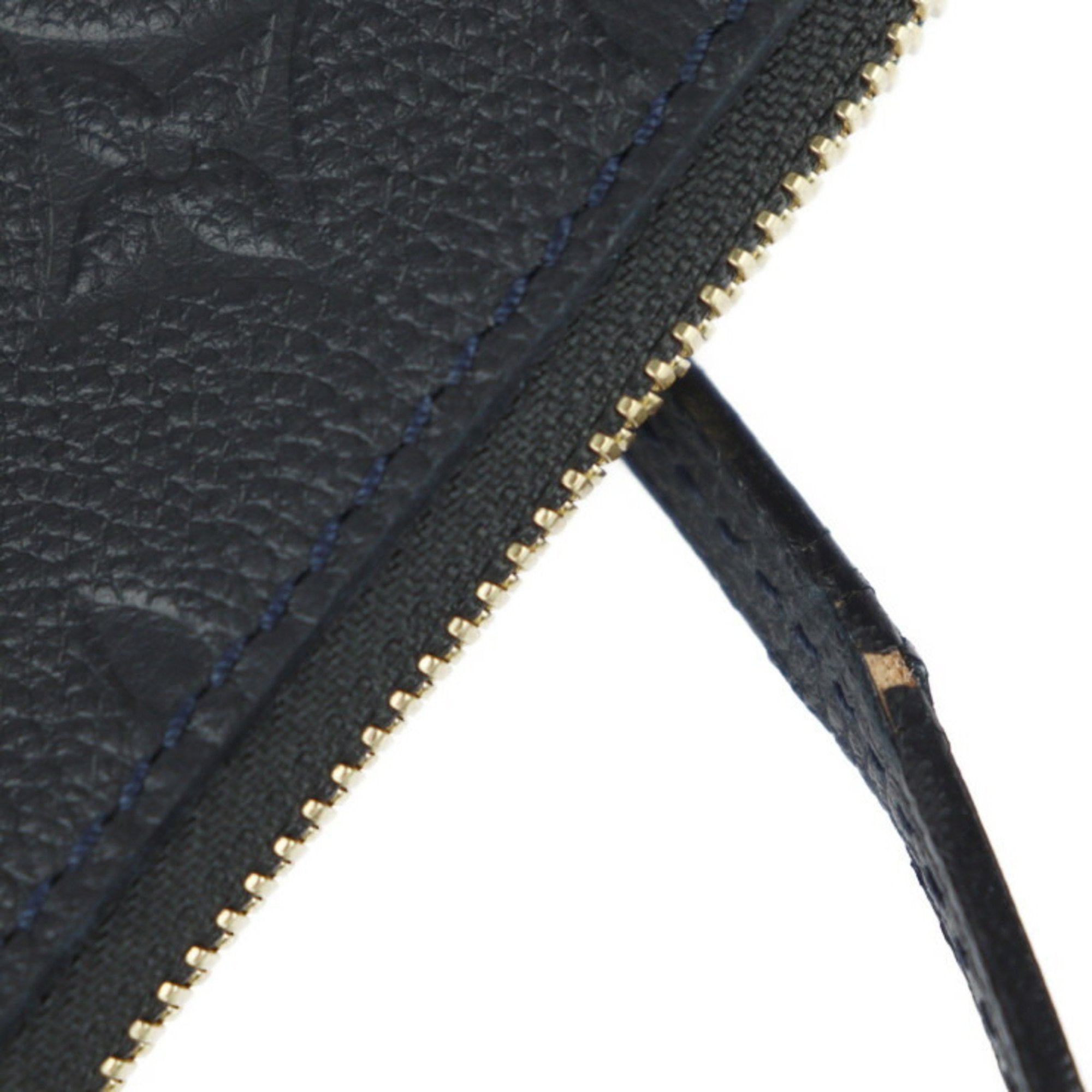 Louis Vuitton Black Leather Handbag Pouch Shoulder Bag Tote Bag
