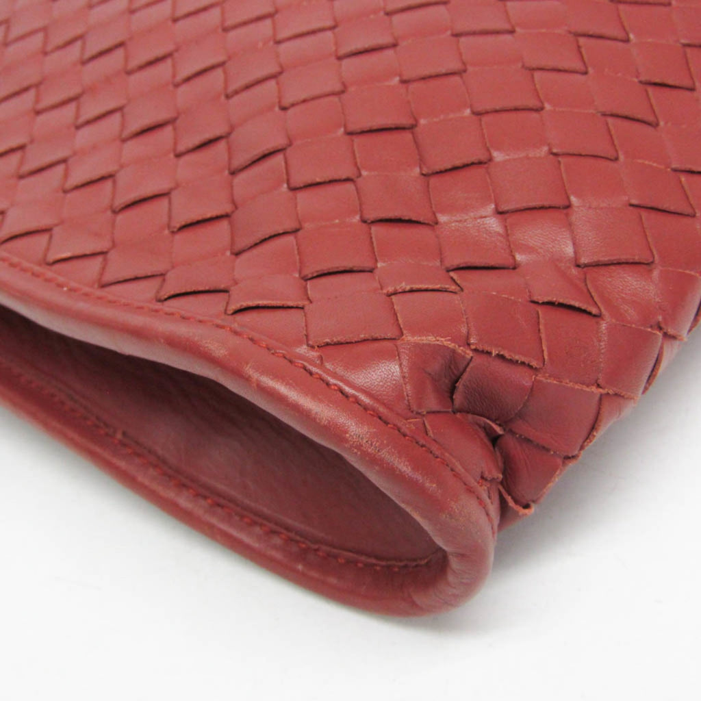 Bottega Veneta Soft Slim Briefcase Intrecciato Nappa Red Leather Briefcase Bag