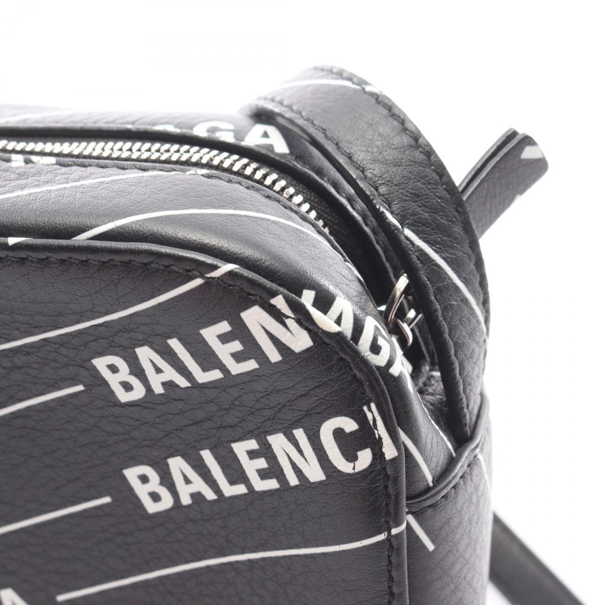 Balenciaga Black White Leather Shoulder