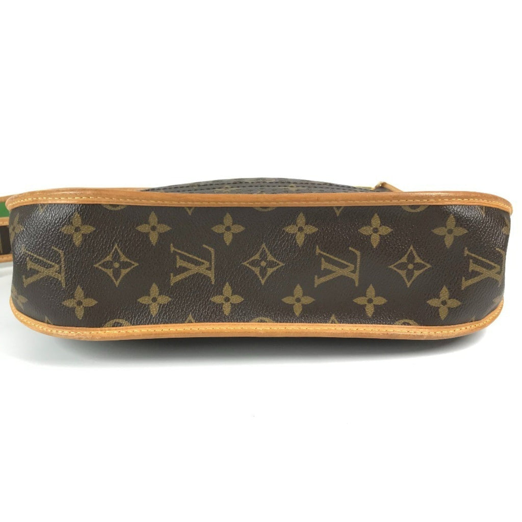 Louis Vuitton Brown Green Monogram Perforated Shoulder Bag