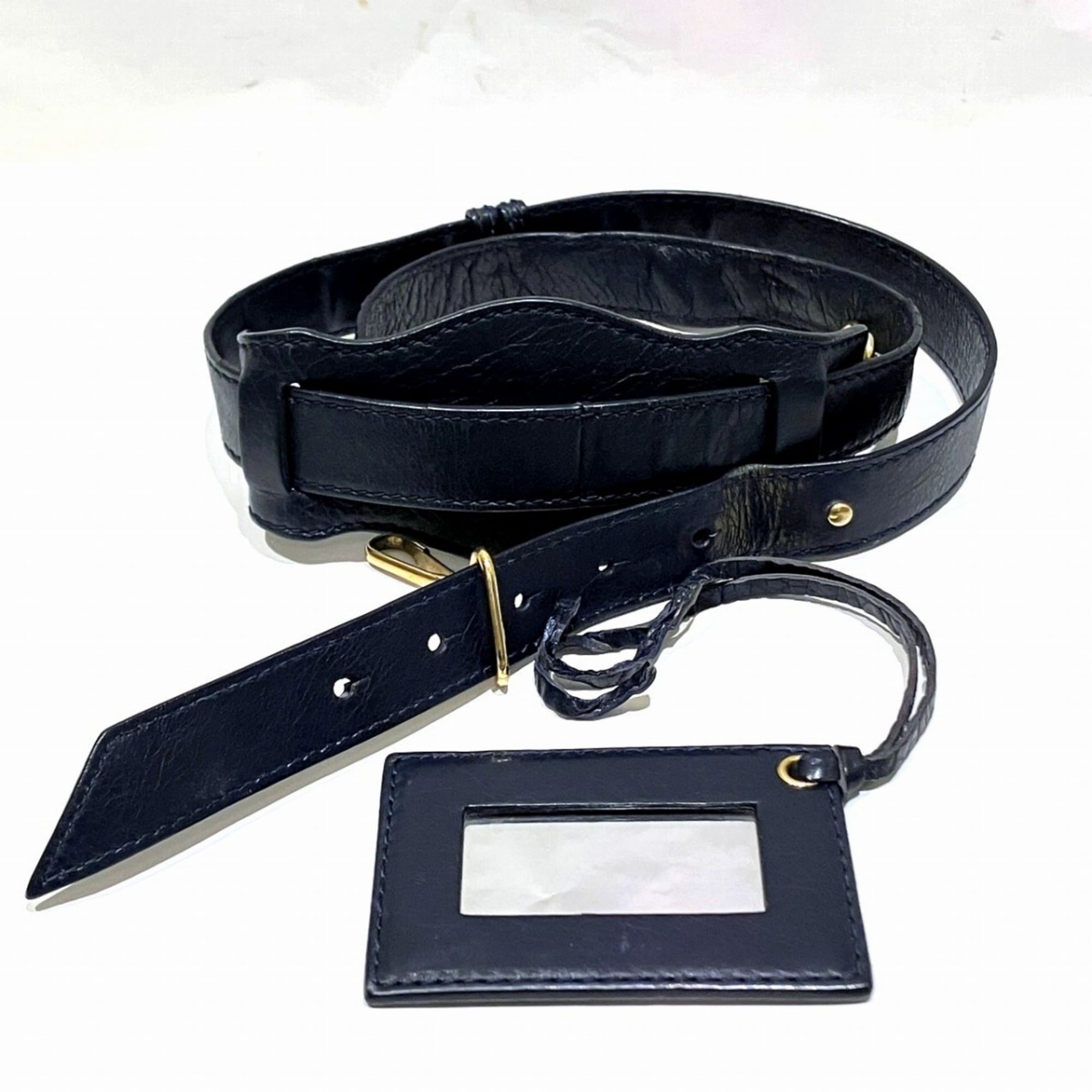 Balenciaga Navy Leather Hand