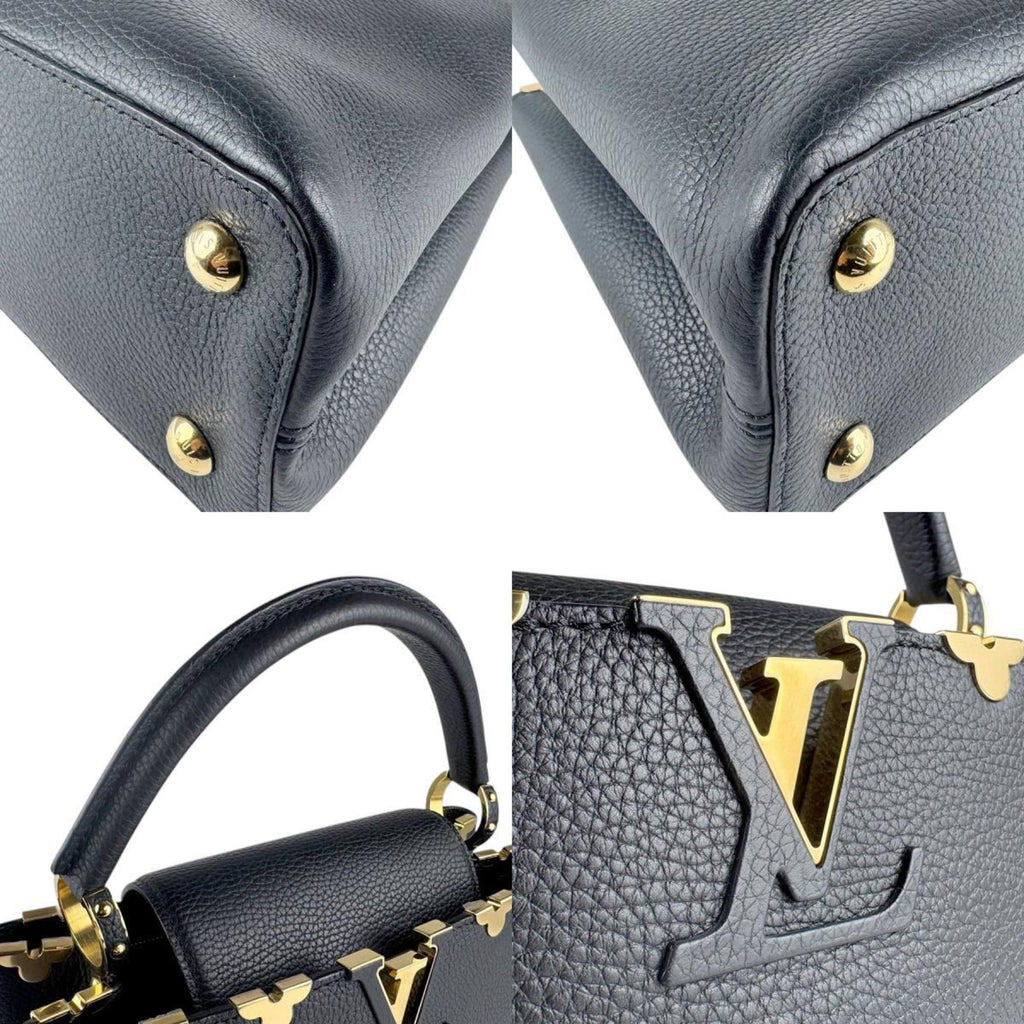 Louis Vuitton Noir Leather Handbag Shoulder Bag