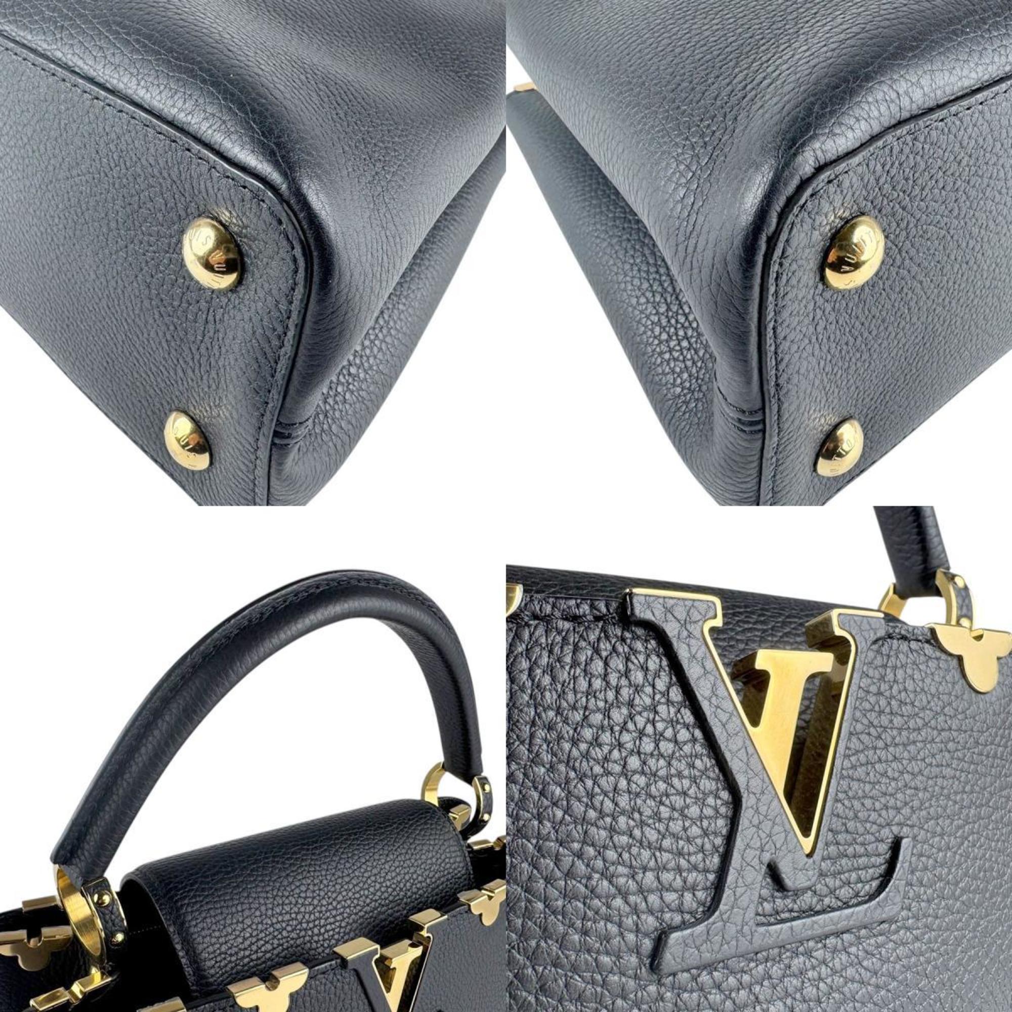 Louis Vuitton Noir Leather Handbag Shoulder Bag
