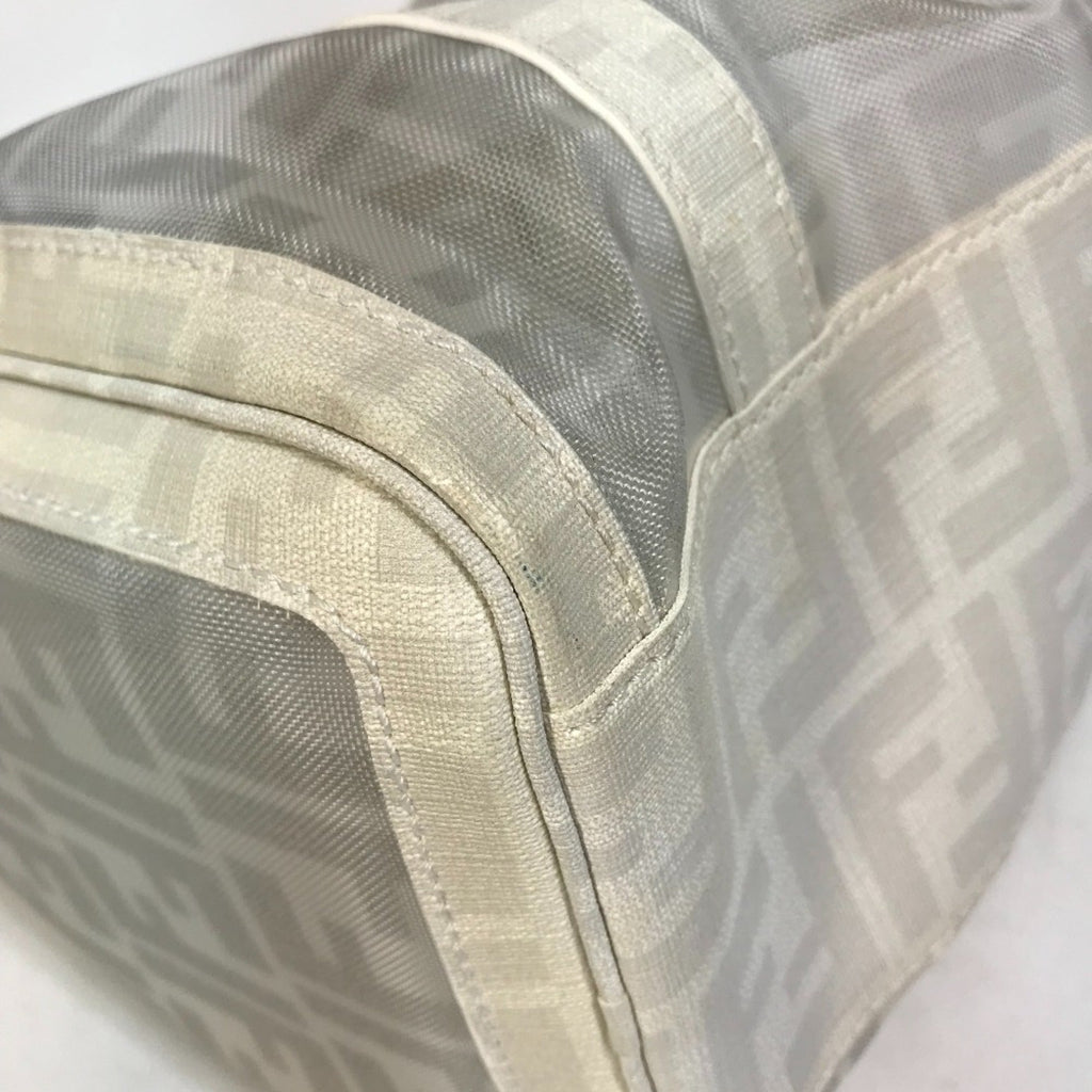 Fendi White Leather Boston Bag