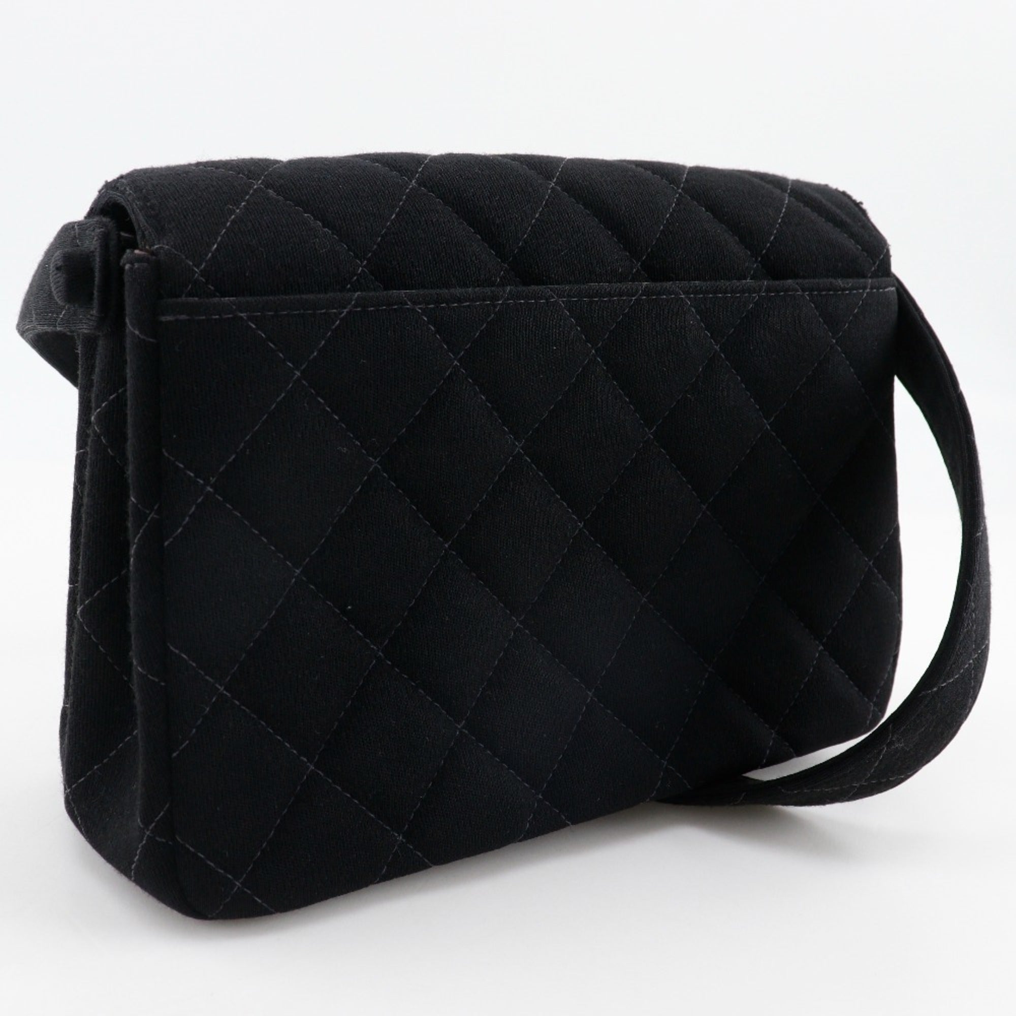 Chanel Black Cotton Shoulder Bag