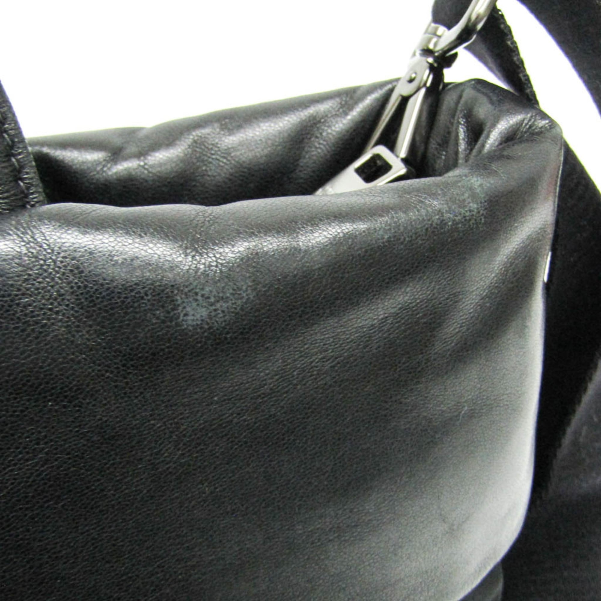 Prada Convertible Double Tote Nappa Leather And Tessuto Black Nylon Handbag
