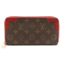 Louis Vuitton Brown Cerise Red Color Monogram Canvas Long Wallet