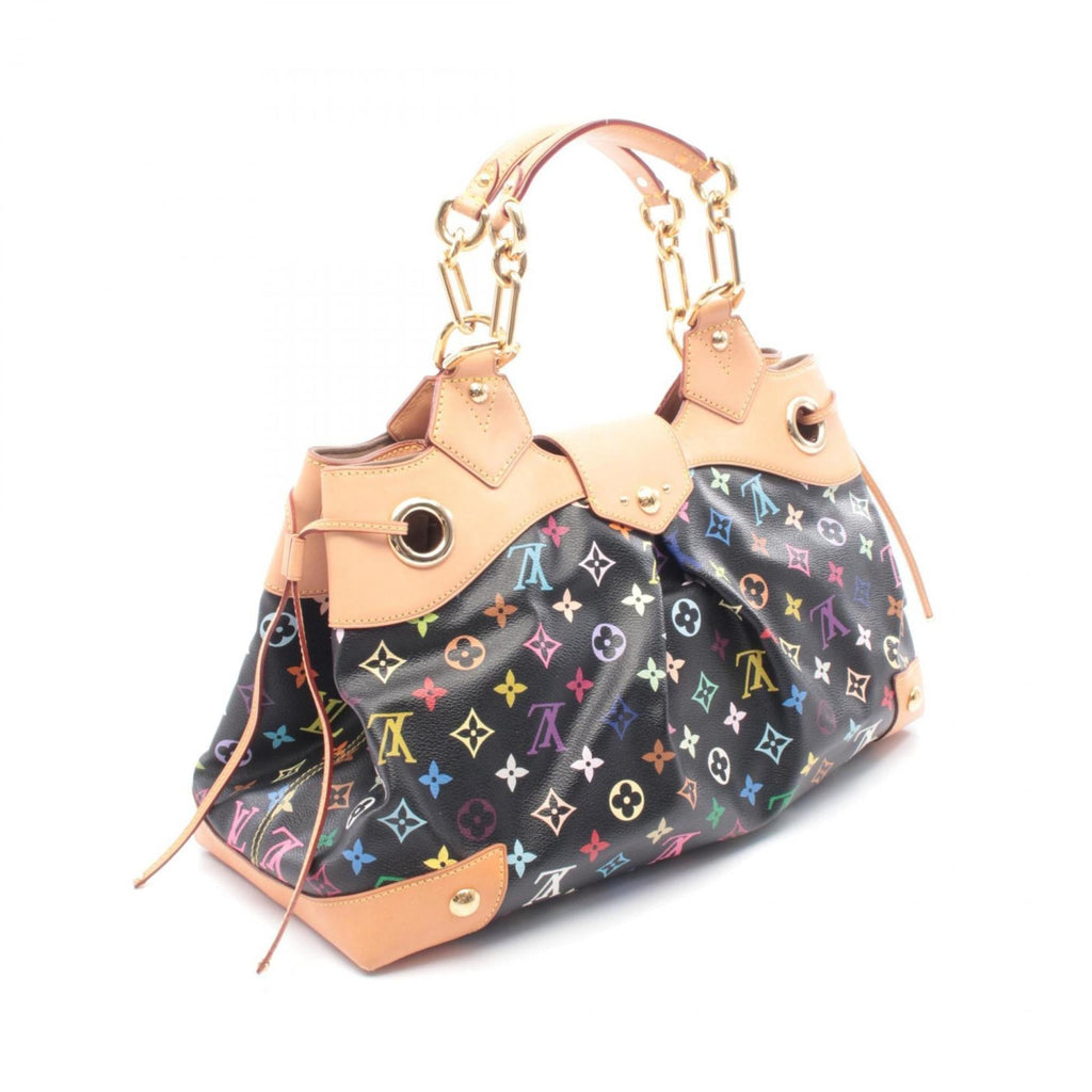 Louis Vuitton Monogram Multicolore Black Coated Canvas Leather Handbag