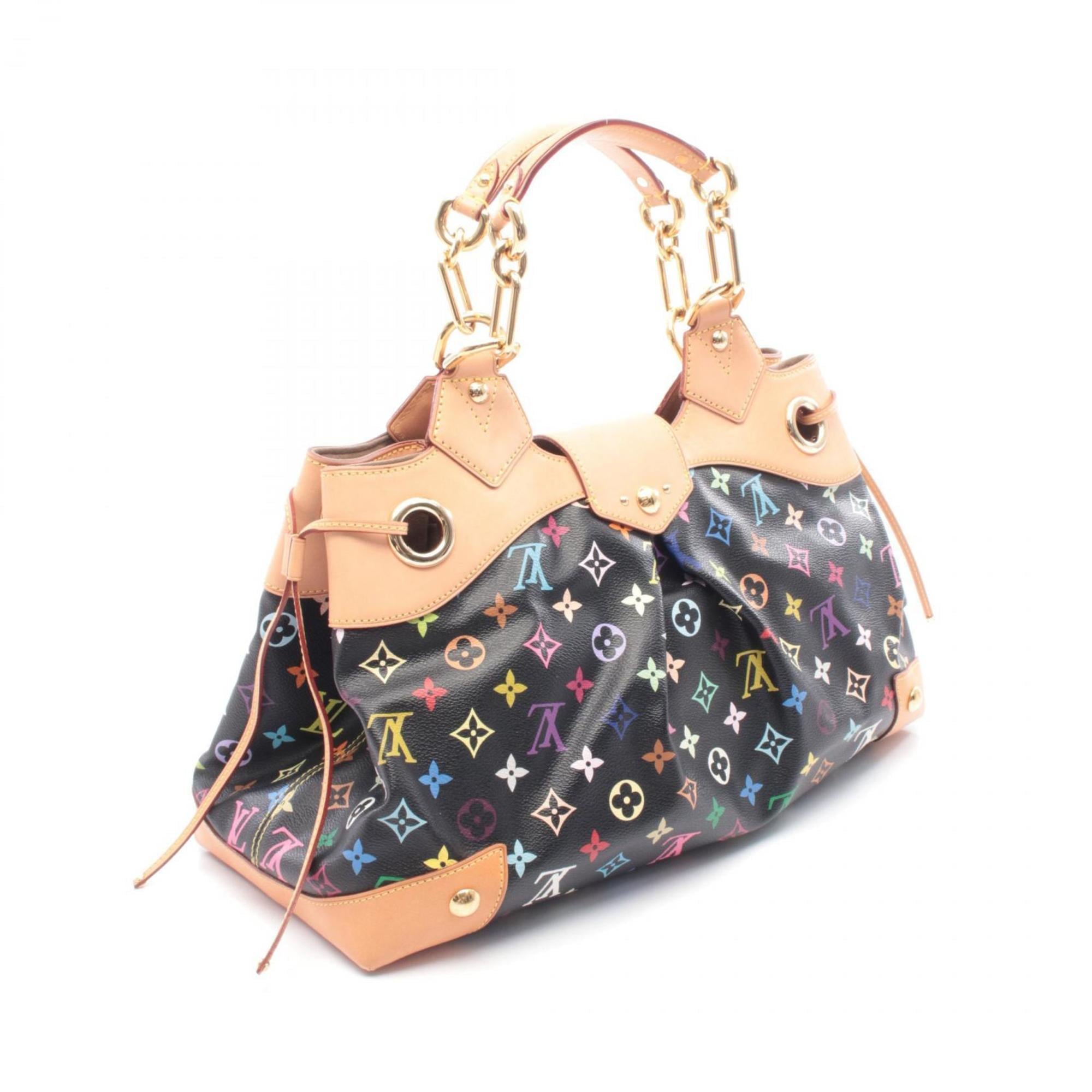 Louis Vuitton Monogram Multicolore Black Coated Canvas Leather Handbag