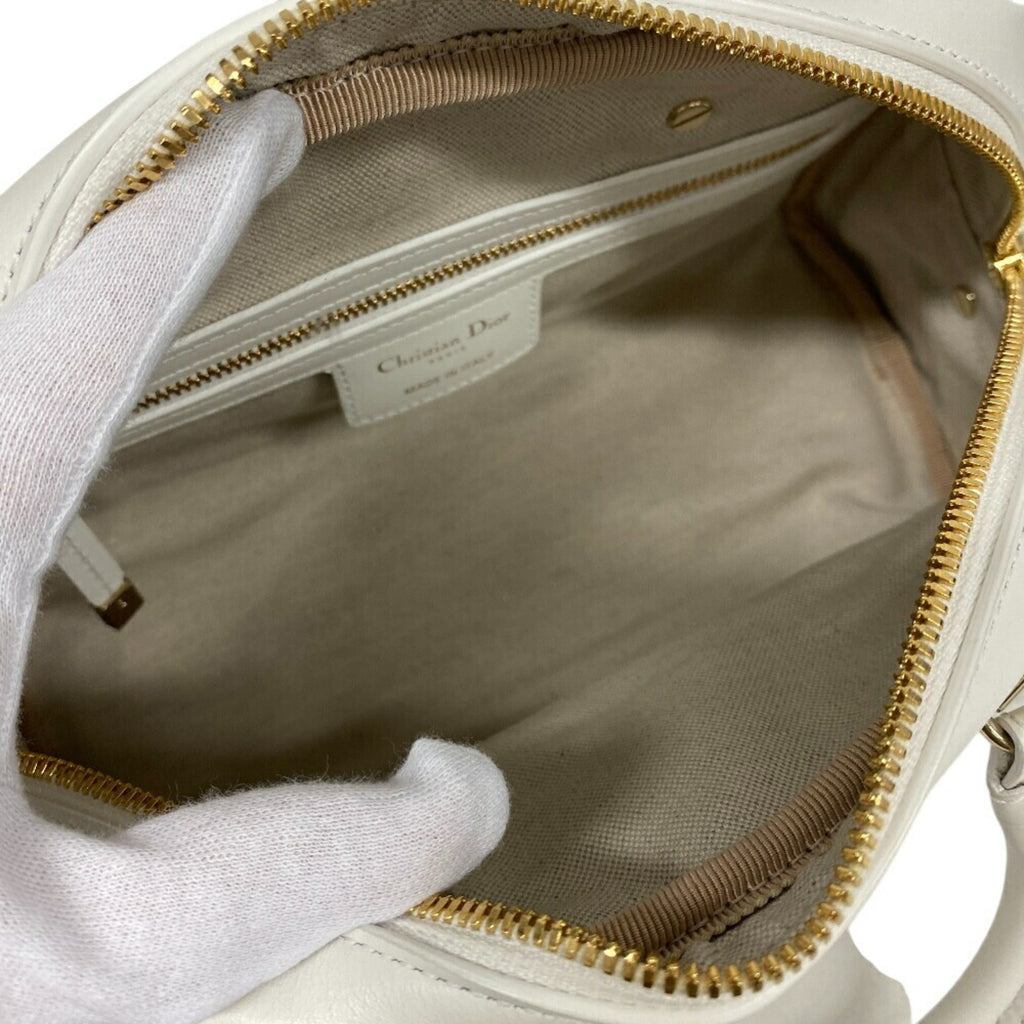 Christian Dior Navy White Leather Handbag (Pre-Owned)