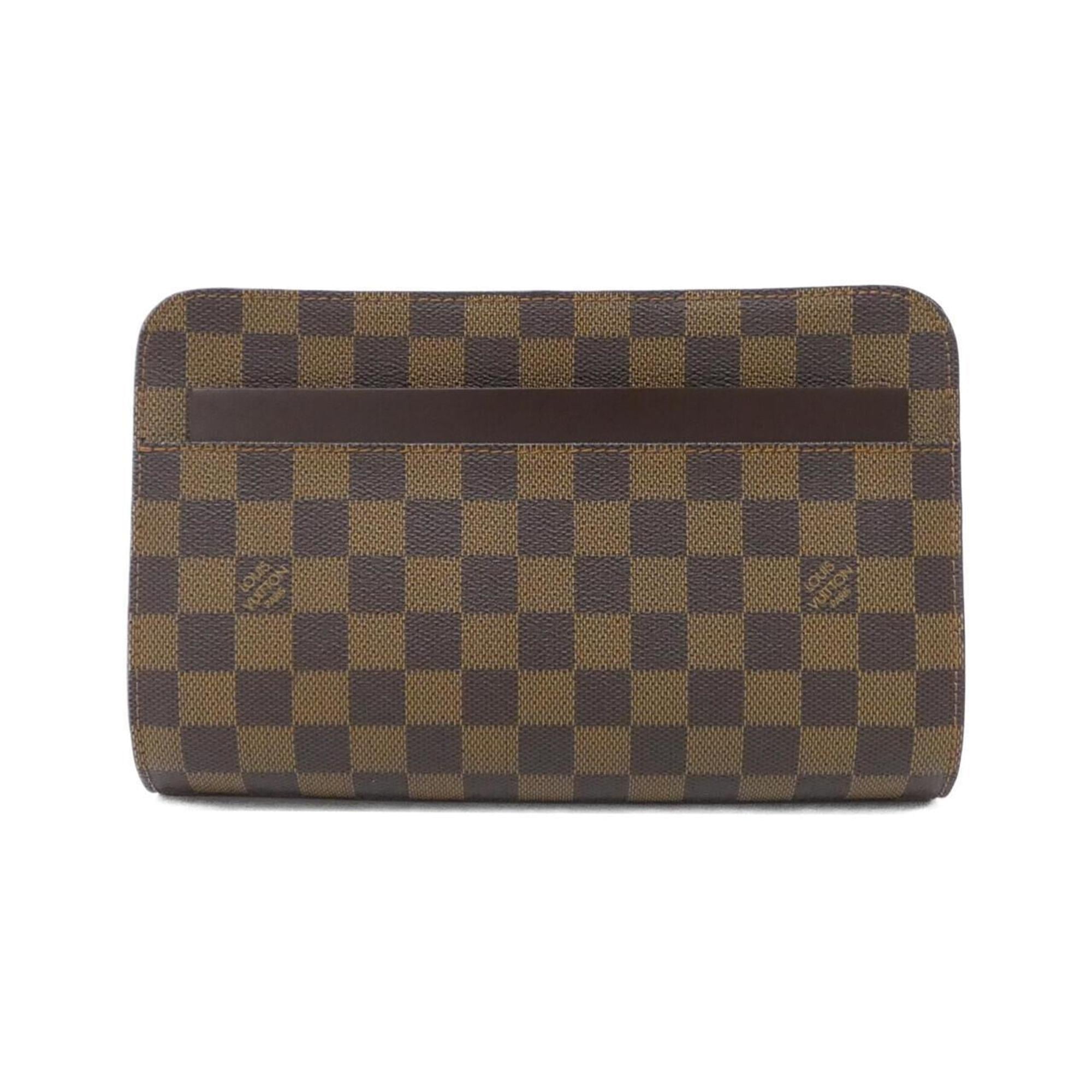 Louis Vuitton Brown Coated Canvas Clutch Bag