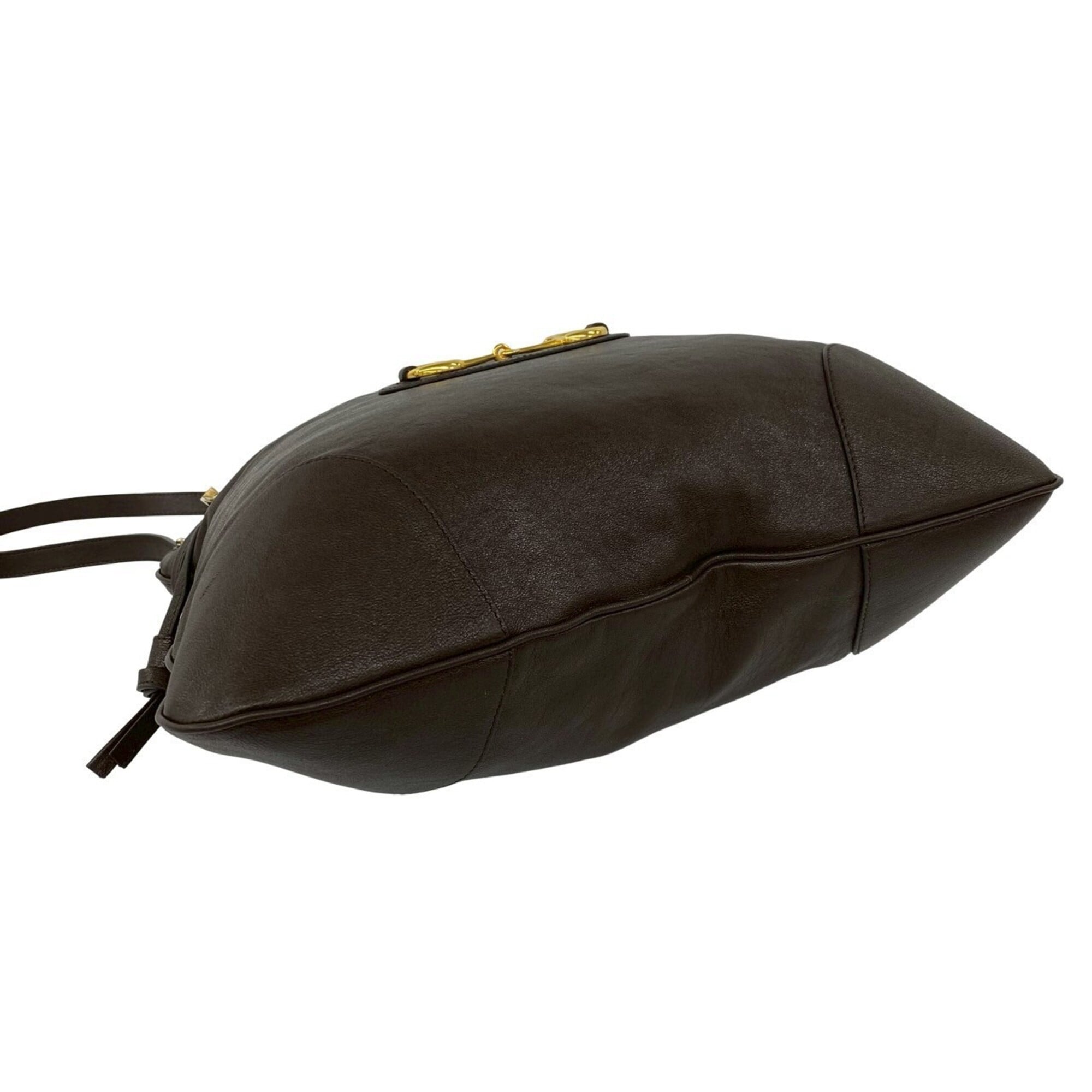 Gucci Brown Leather Shoulder Bag Sling Bag (Pre-Owned)
