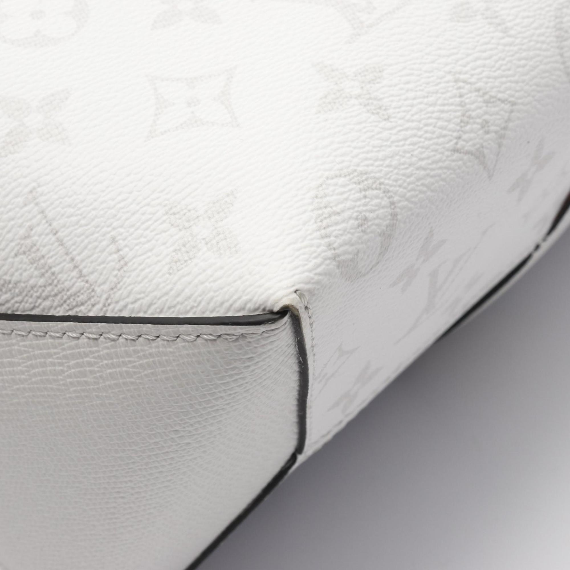 Louis Vuitton Blanc White Coated Canvas Leather Tote Bag