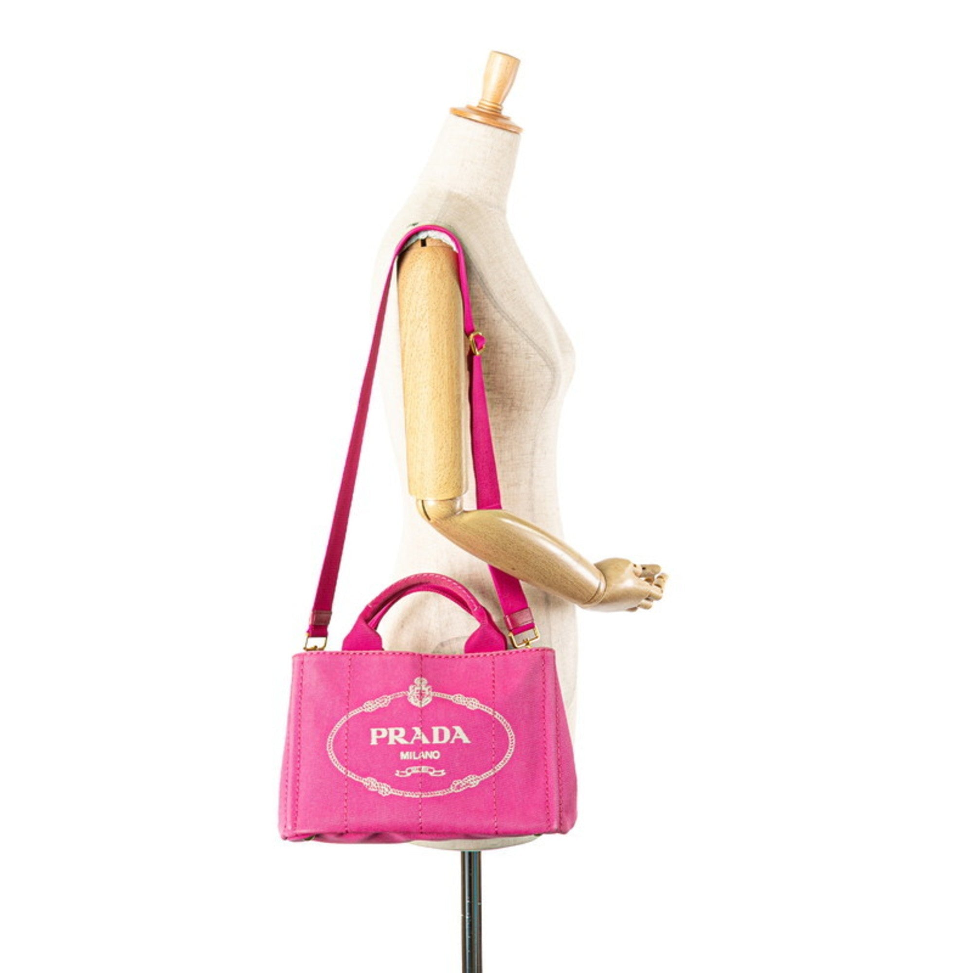 Prada Canapa Pink Canvas Handbag Shoulder Bag