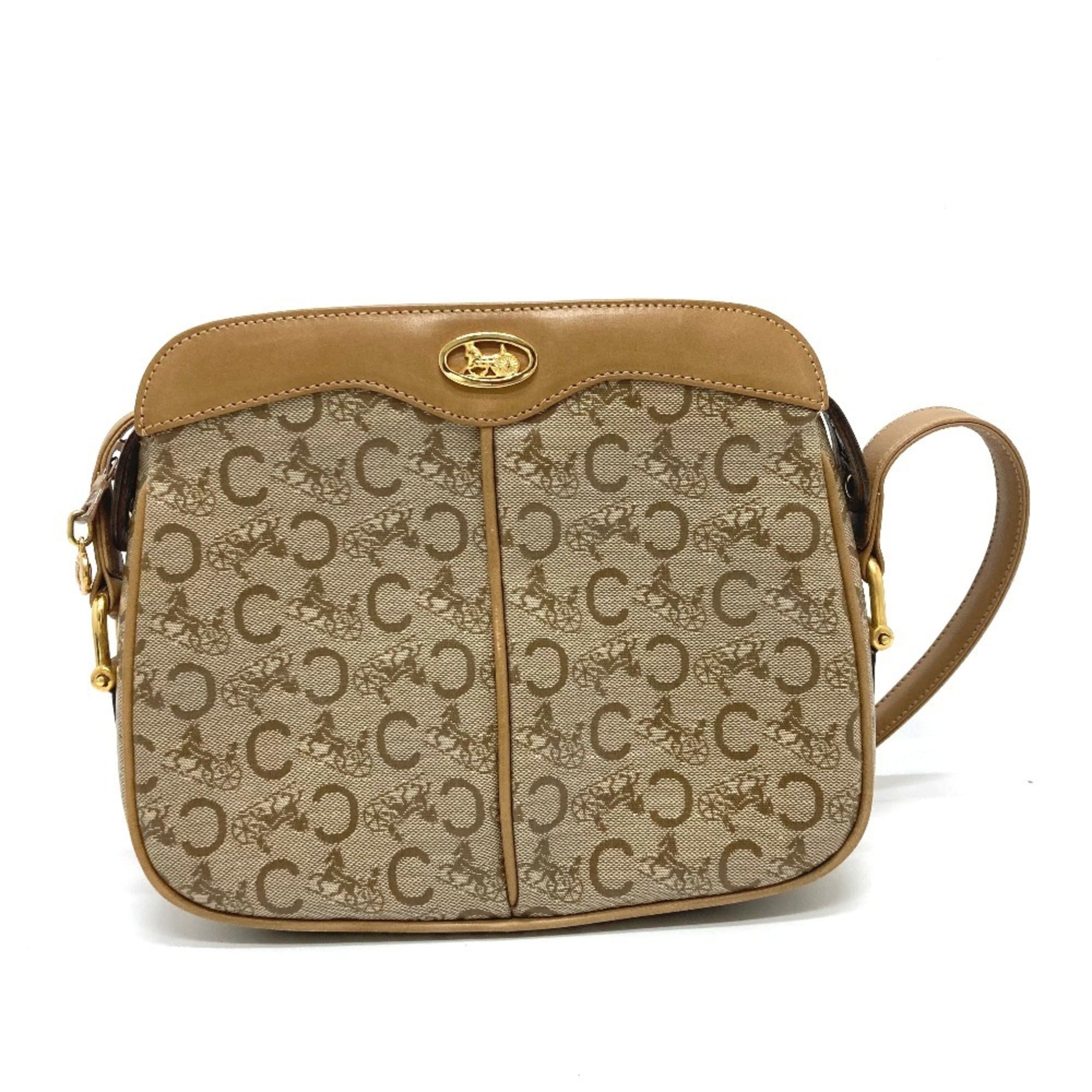 Celine Macadam Beige Pvc Leather Shoulder Bag