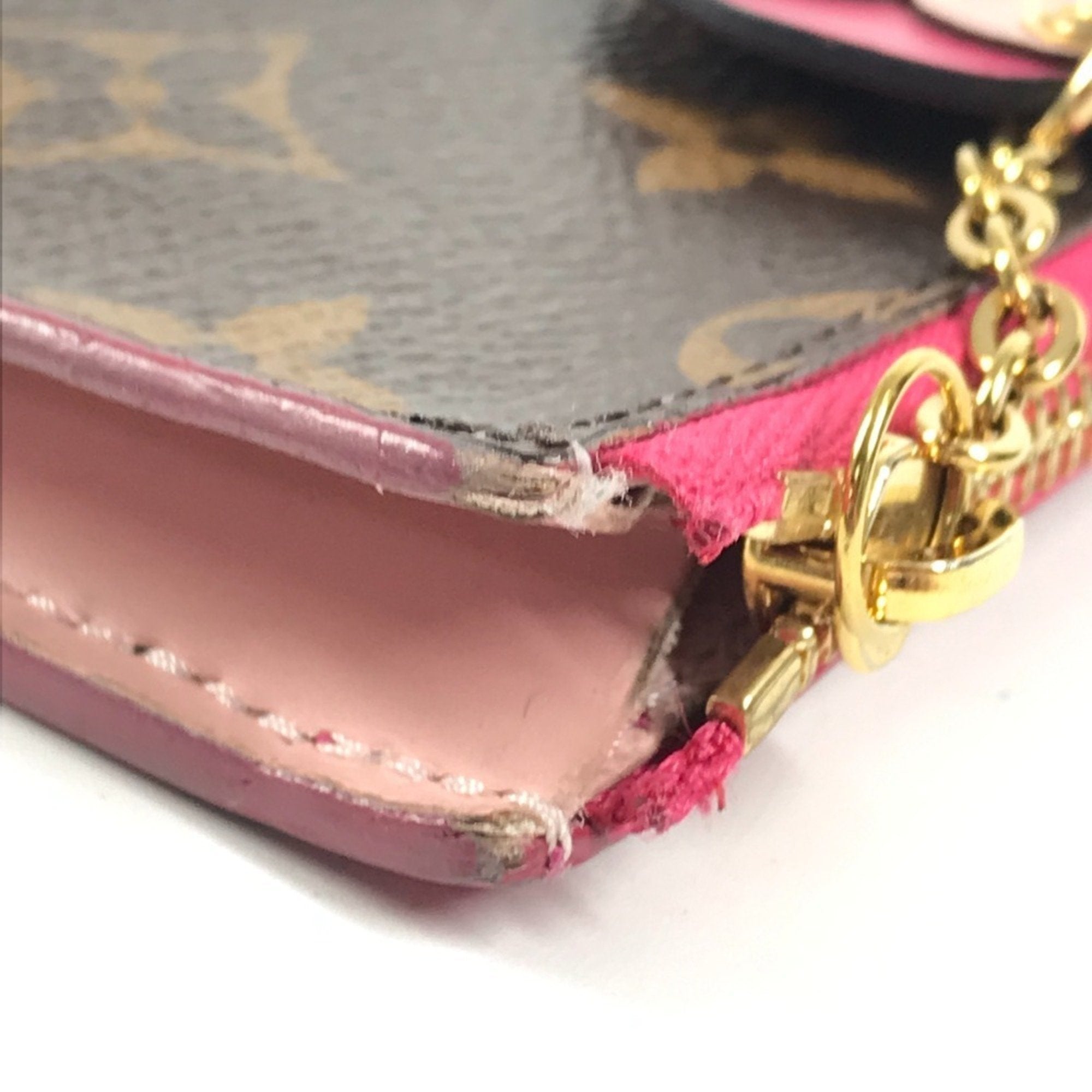 Louis Vuitton Brown Monogram Pink Monogram Coin Purse/Coin Case