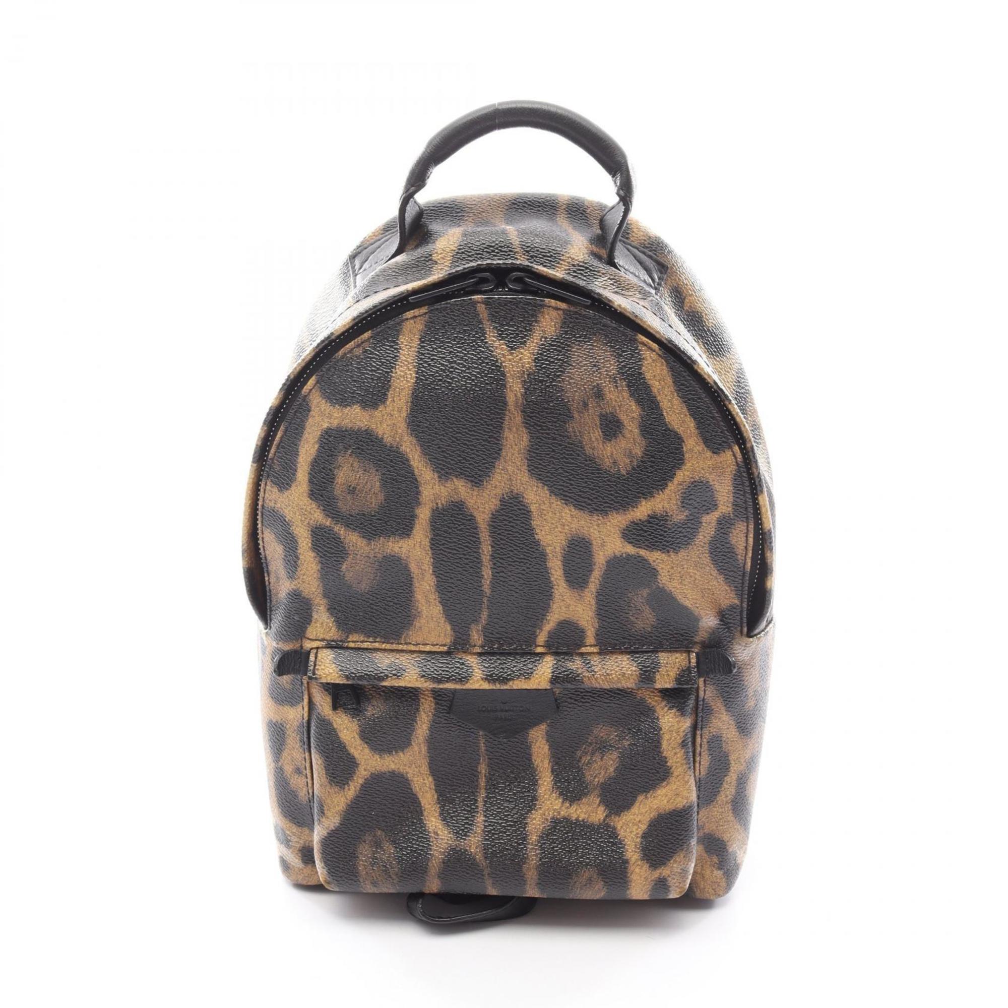 Louis Vuitton Black Brown Coated Canvas Leather Backpack