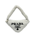Prada White Pile Fabric Handbag