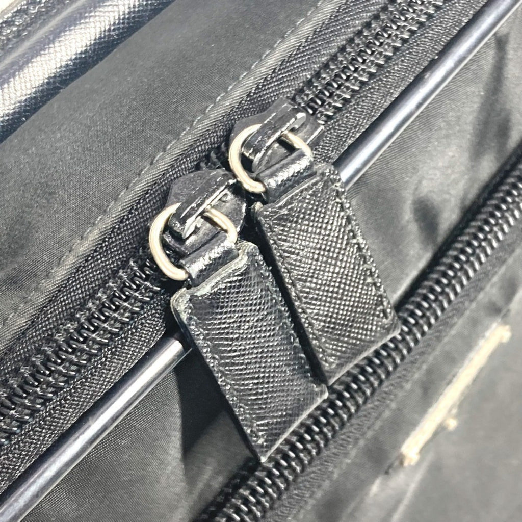 Prada Black Leather Nylon Handbag Shoulder Bag