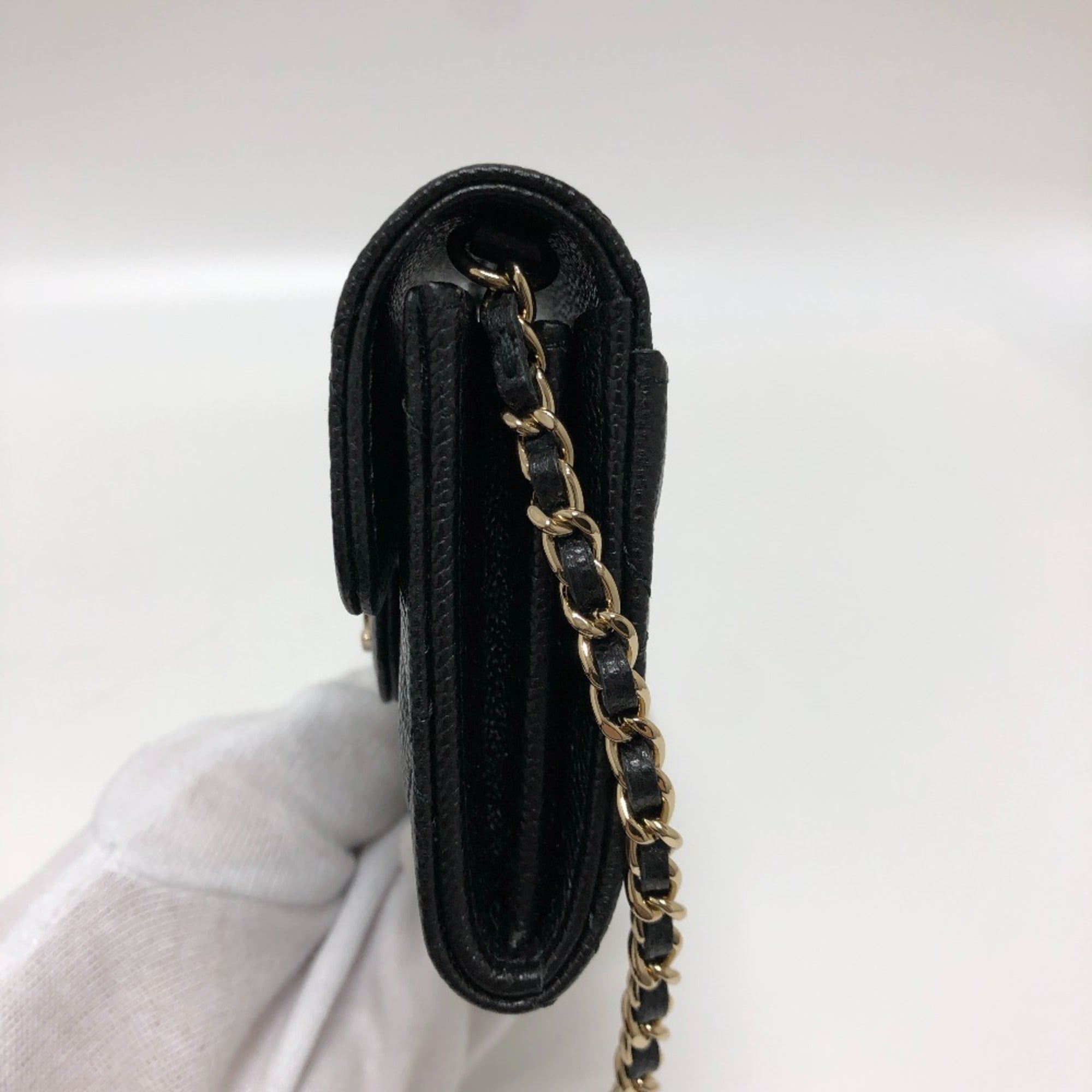 Chanel Matelasse Black Grained Calfskin Shoulder Bag