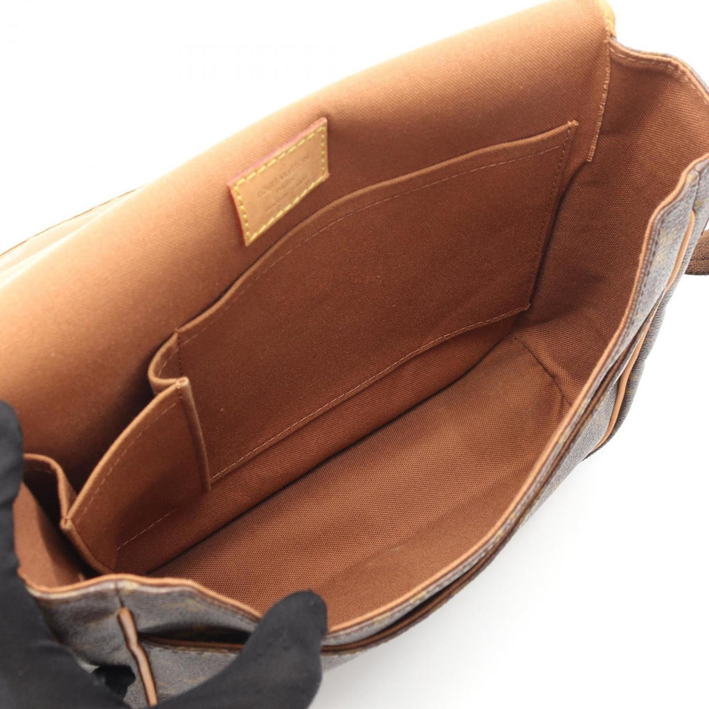 Louis Vuitton Brown Coated Canvas Leather Shoulder Bag
