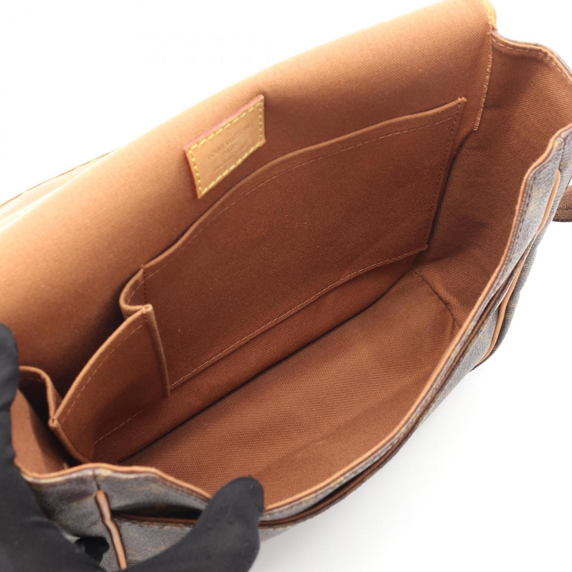 Louis Vuitton Brown Coated Canvas Leather Shoulder Bag