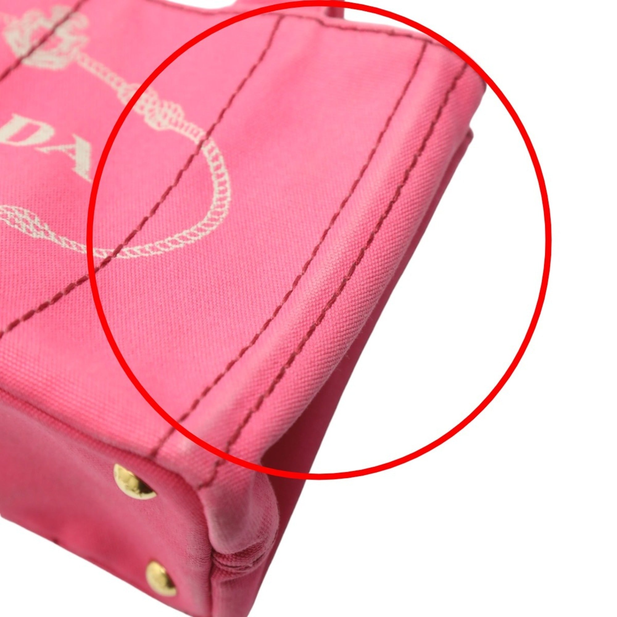 Prada Canapa Pink Cotton Canvas Tote Bag