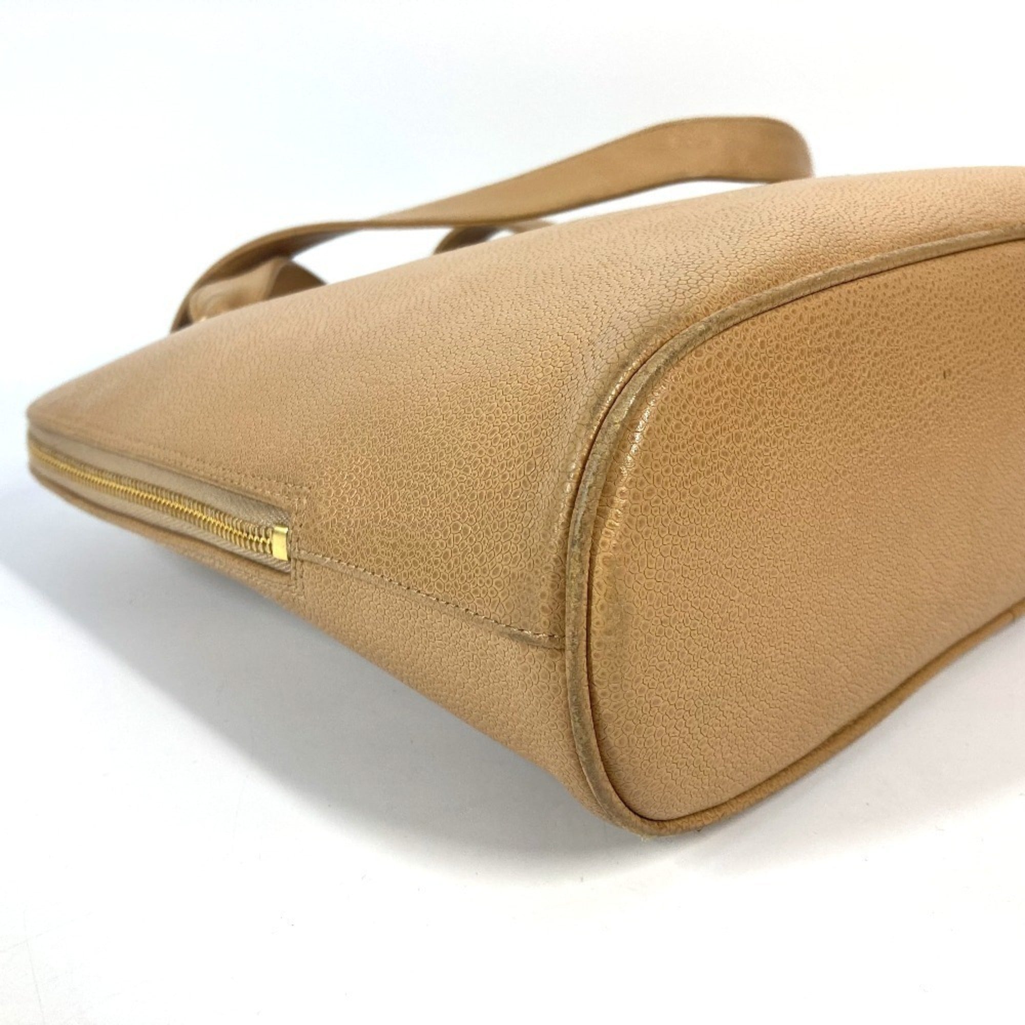 Chanel Beige Grained Calfskin Shoulder Bag Tote Bag