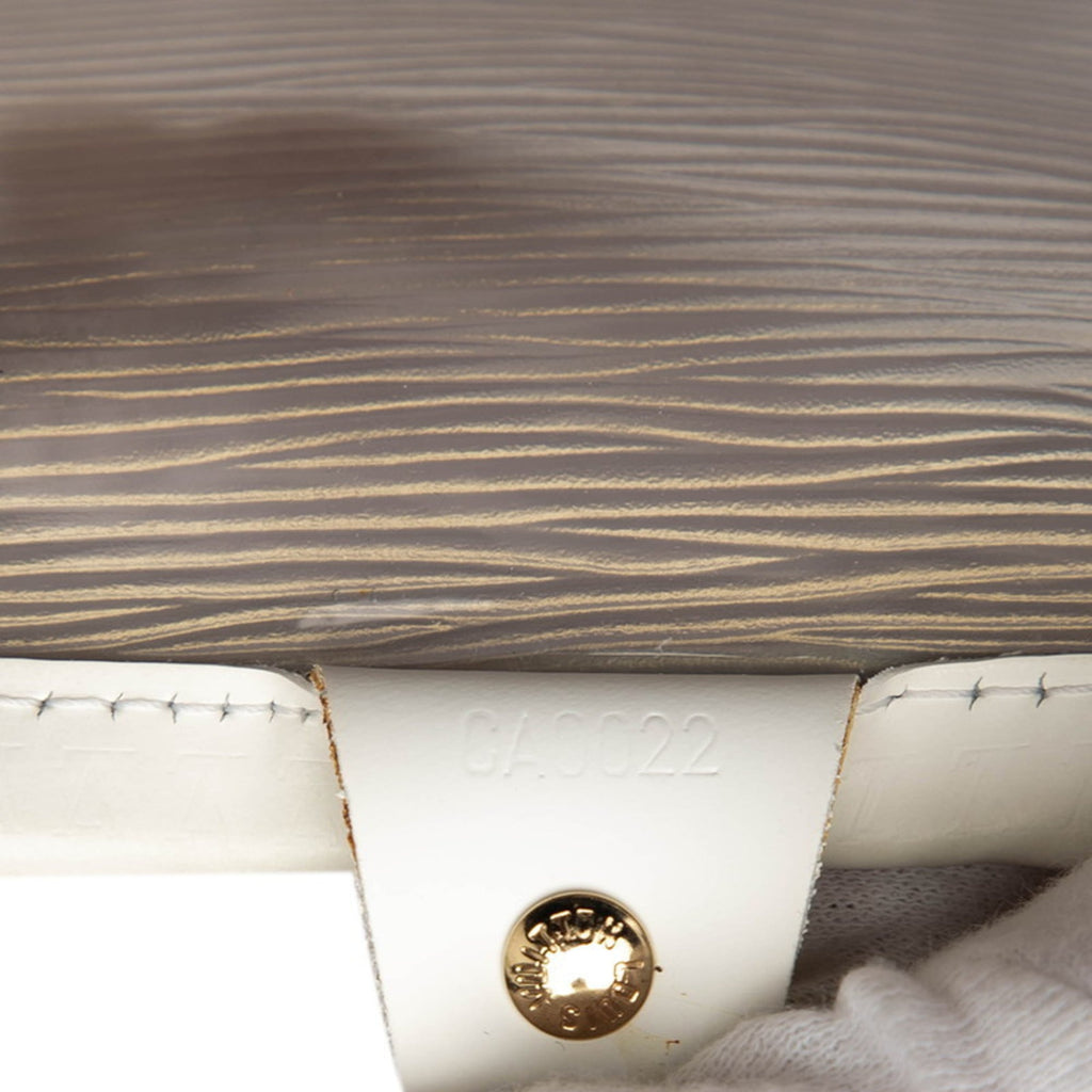 Louis Vuitton Clear White Vinyl Leather Handbag Pouch Tote Bag