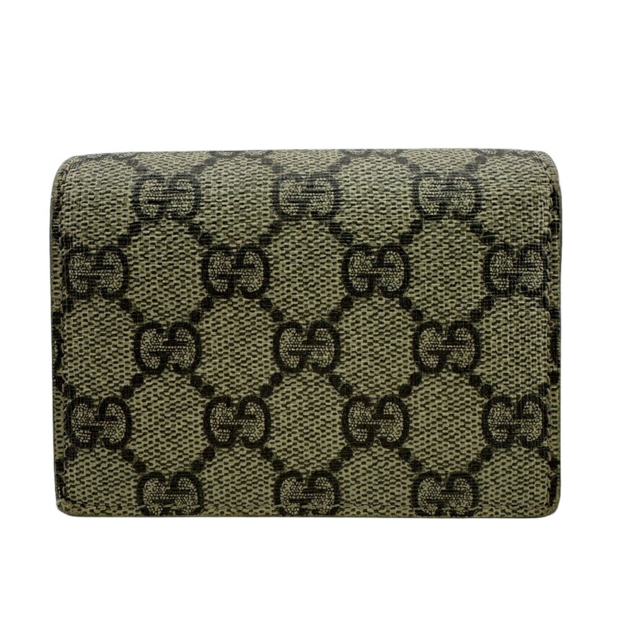 Gucci Gg Supreme Brown Red Color Gg Supreme Wallet (Bi-Fold) (Pre-Owned)