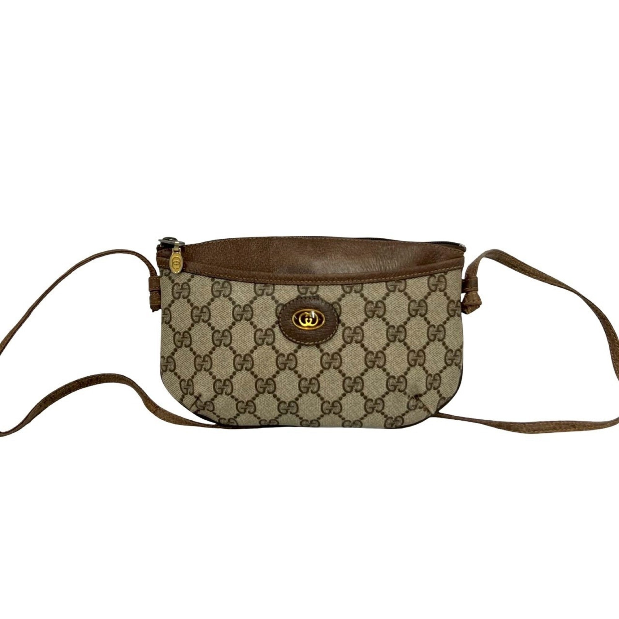Gucci Brown Pvc Leather Pochette Shoulder Bag (Pre-Owned)