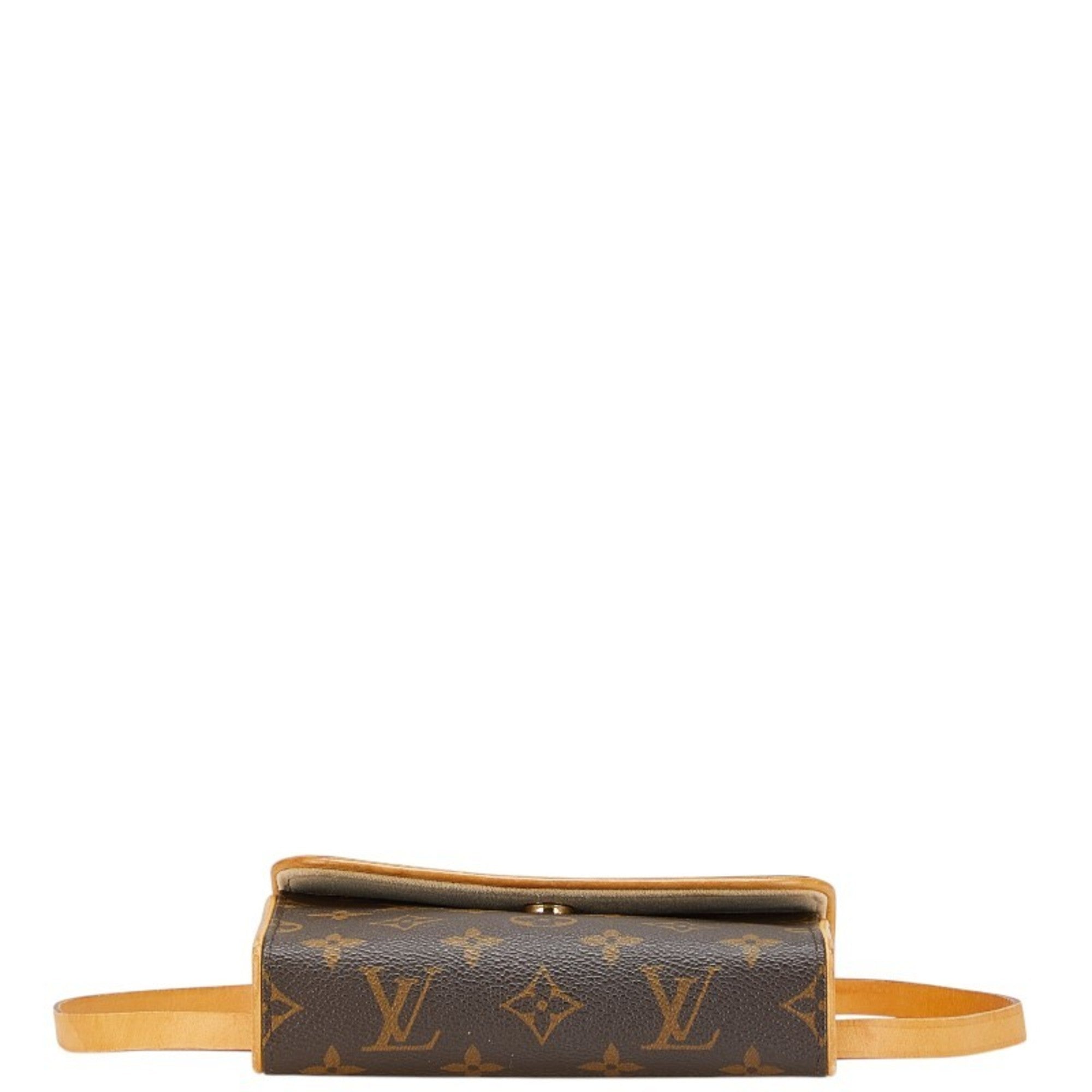 Louis Vuitton Brown Pvc Leather Pochette Sling Bag