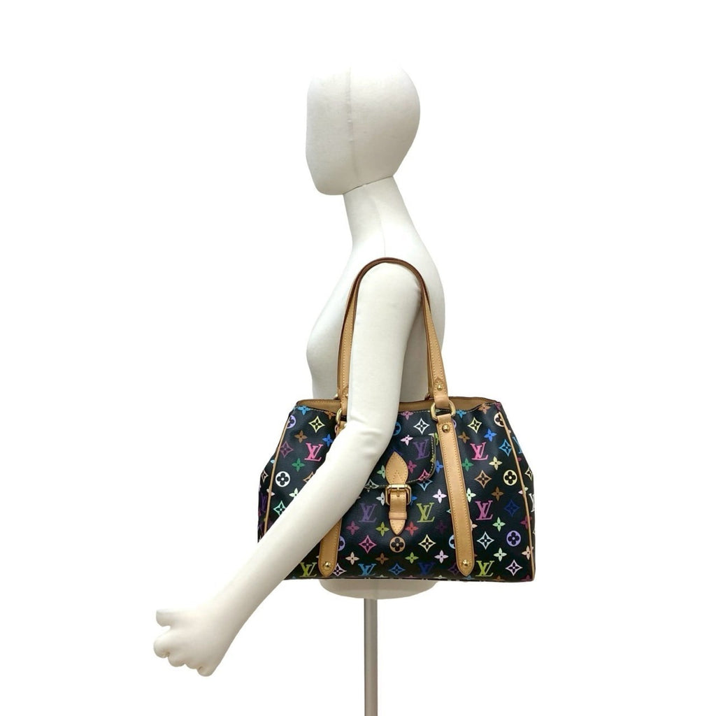 Louis Vuitton Black Multi-Color Leather Pvc Shoulder Bag Tote Bag