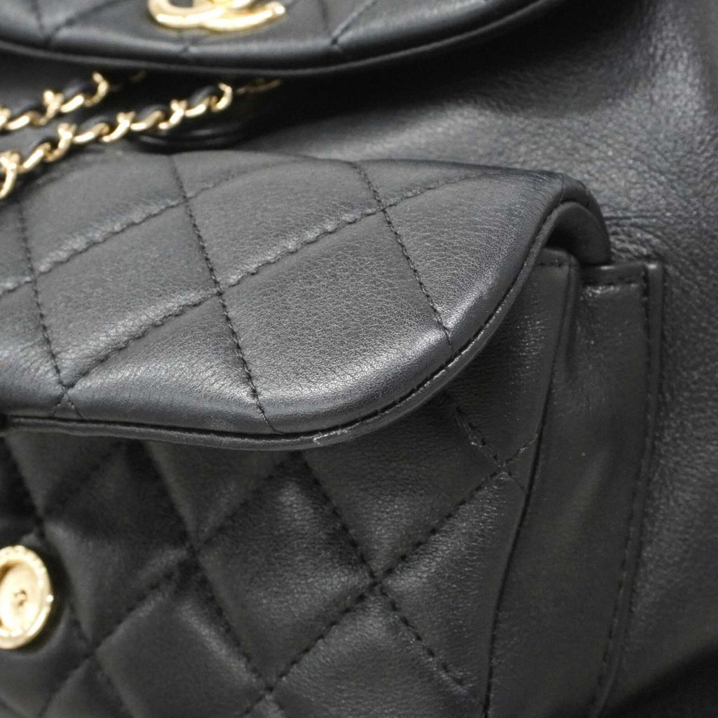 Chanel Black Leather Backpack