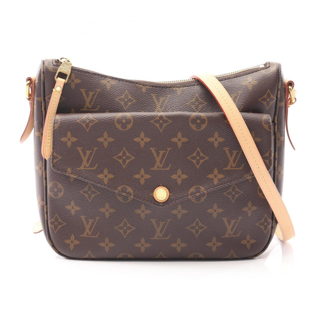 Louis Vuitton Brown Coated Canvas Leather Shoulder Bag