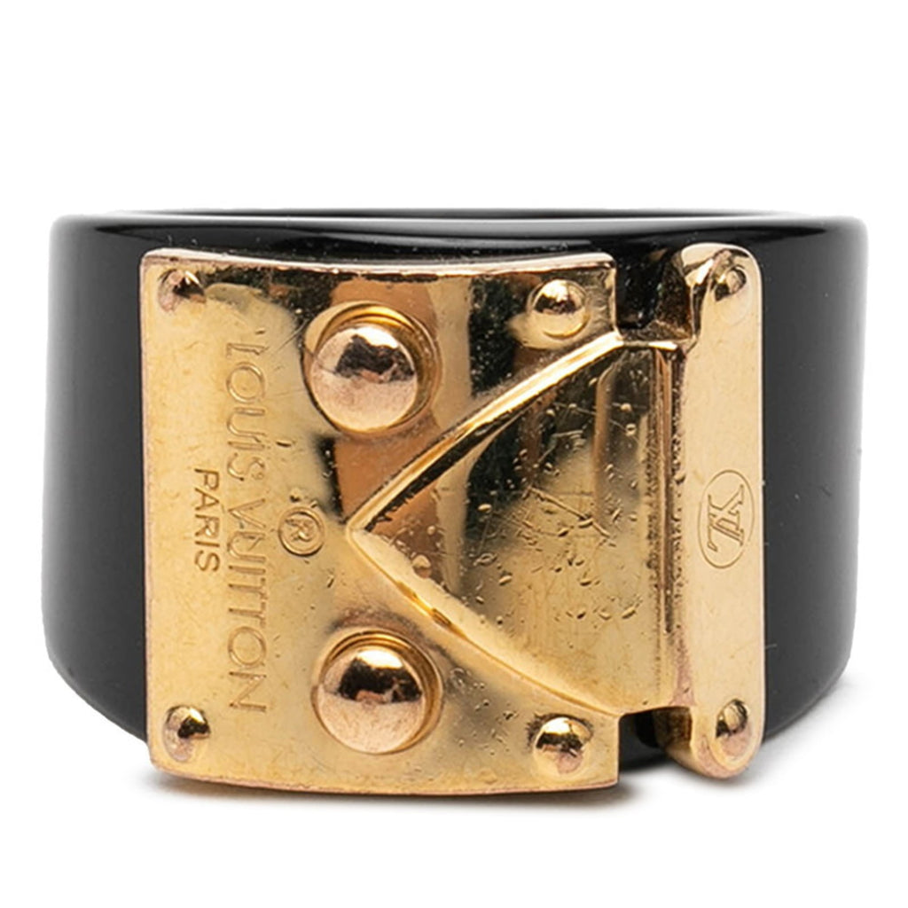 Louis Vuitton Black Plastic Band Ring