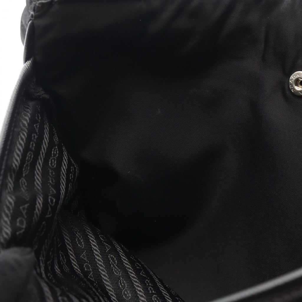 Prada Black Nylon Leather Shoulder Bag