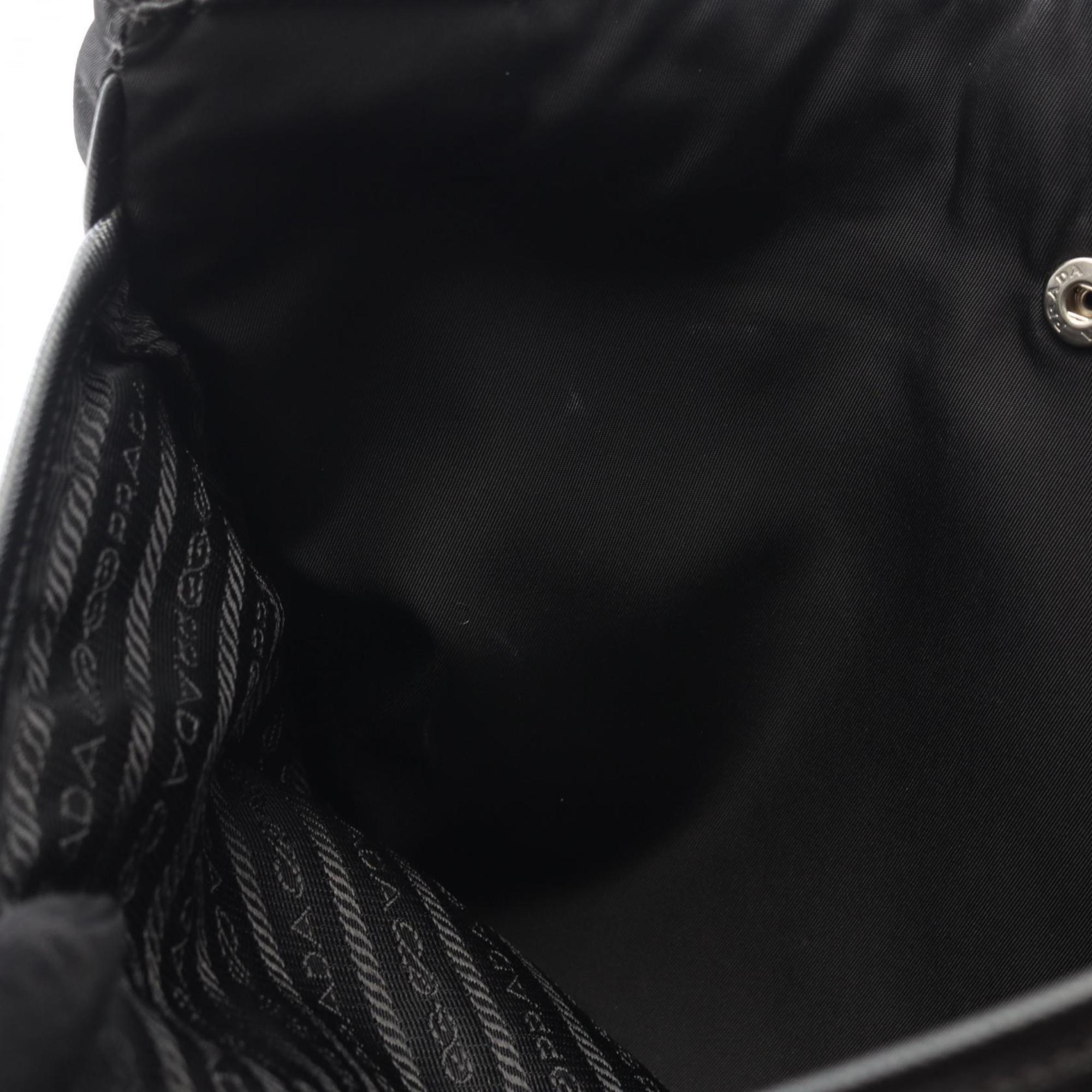 Prada Black Nylon Leather Shoulder Bag