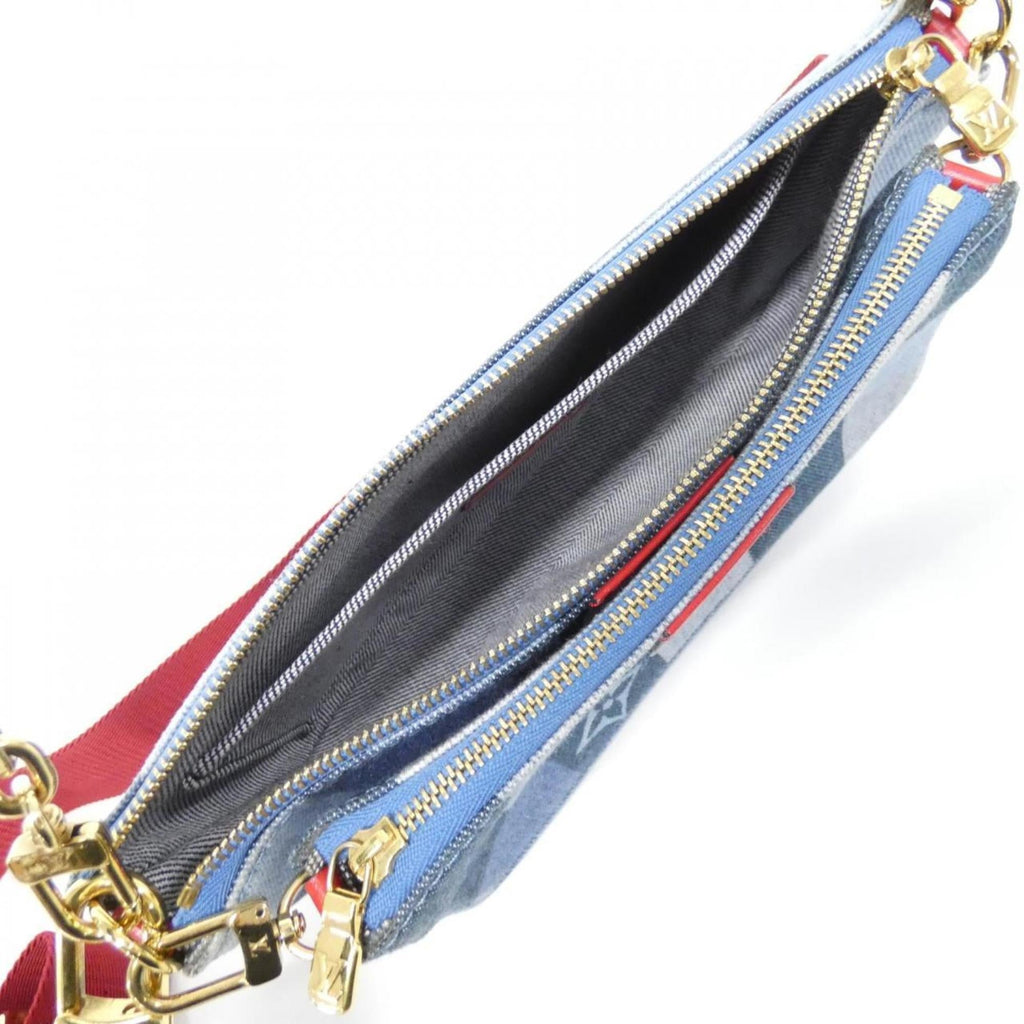 Louis Vuitton Monogram Denim Rouge Canvas Pochette Shoulder Bag