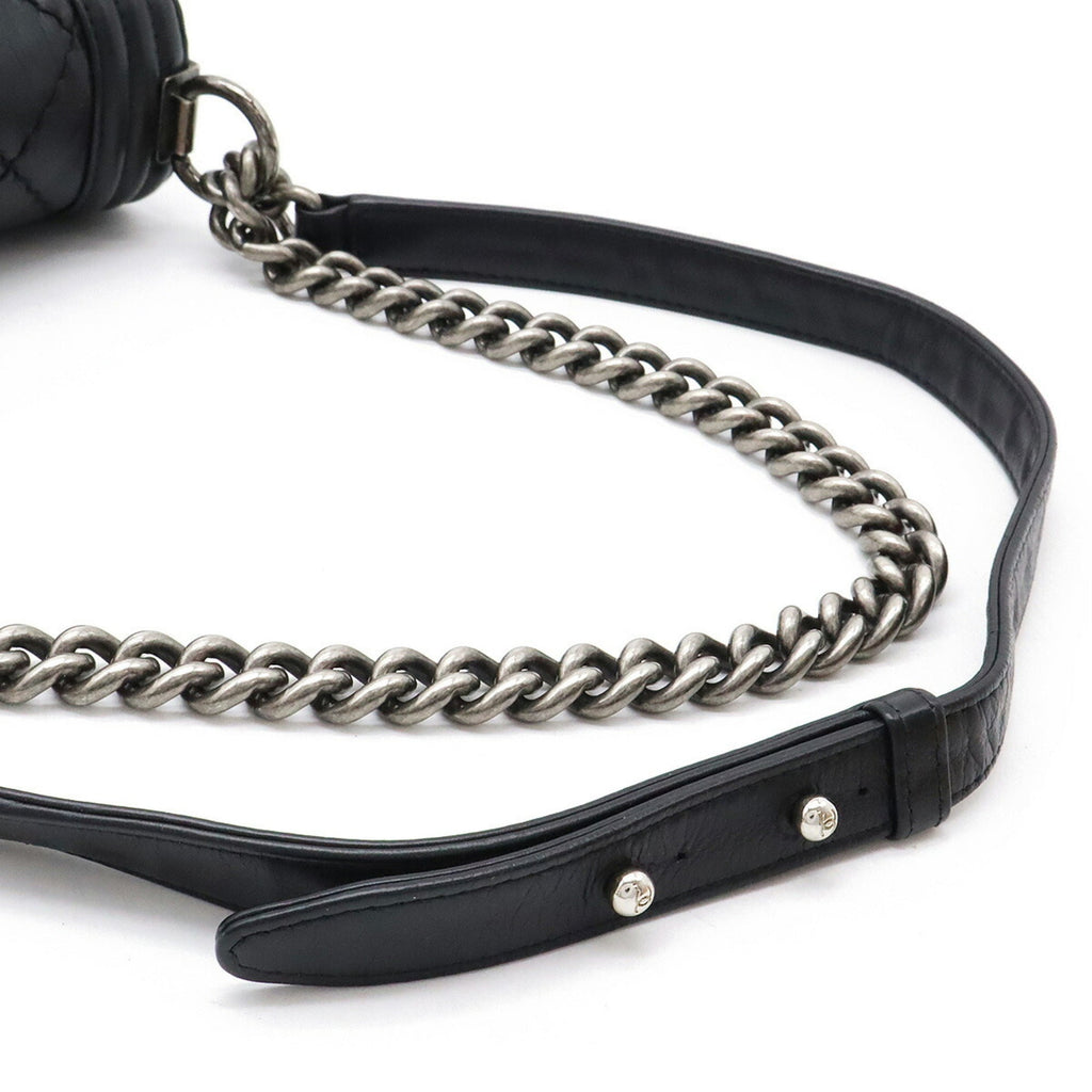 Chanel Wild Stitch Black Leather Shoulder Bag
