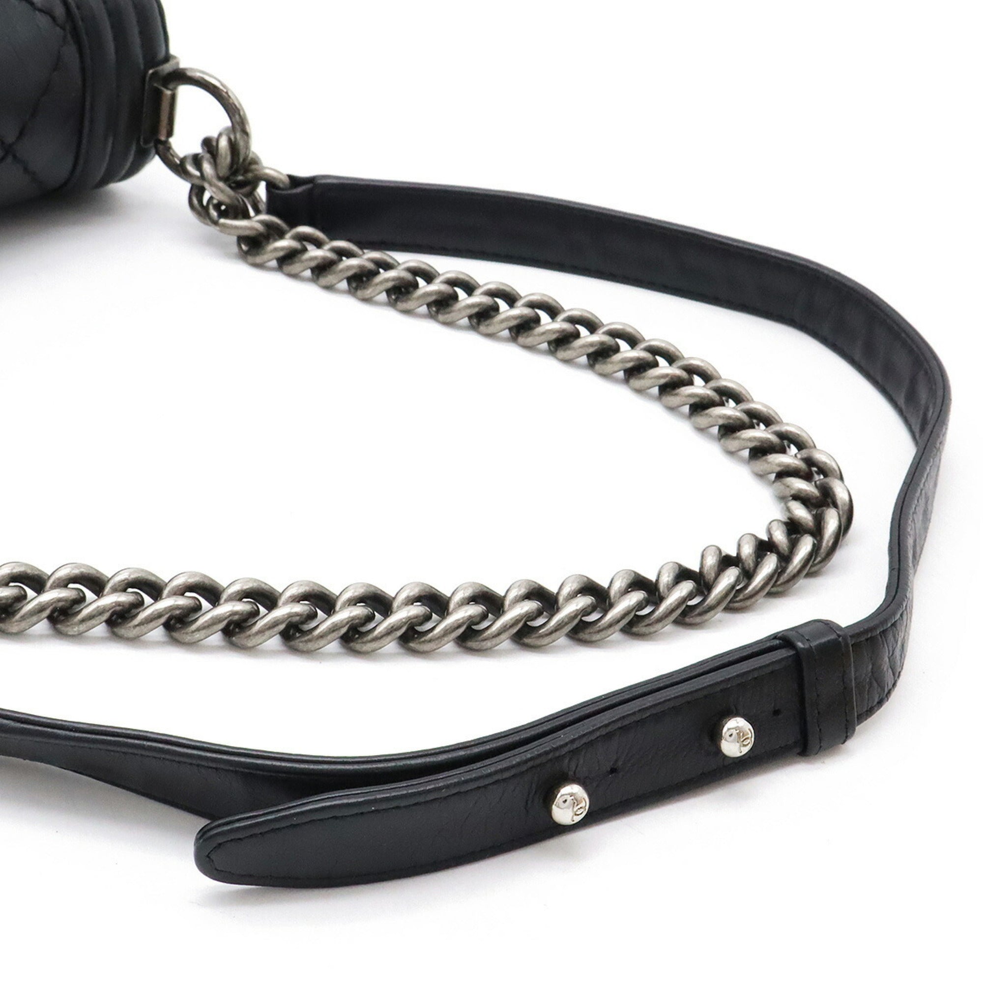 Chanel Wild Stitch Black Leather Shoulder Bag