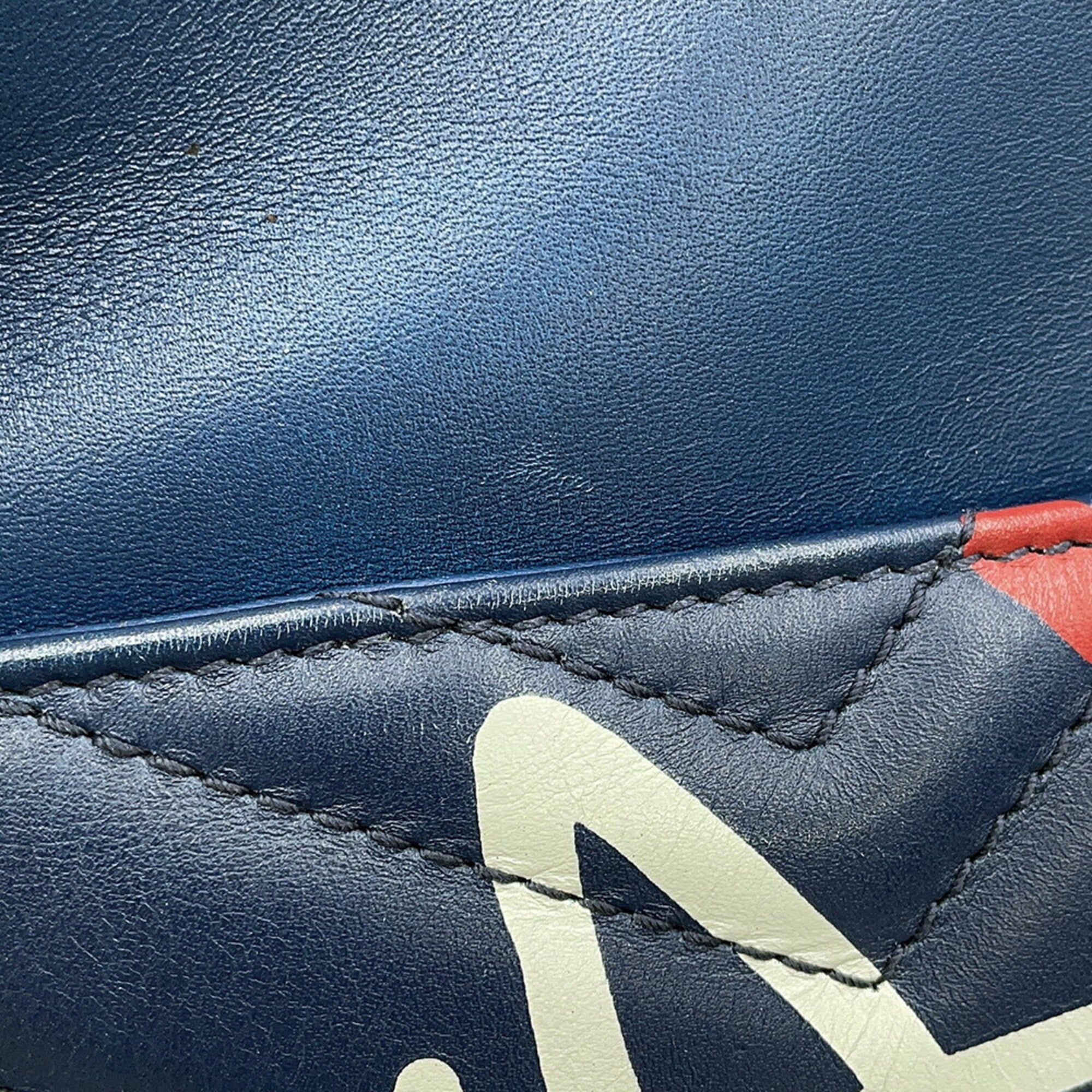 Gucci Blue Leather Handbag Shoulder Bag (Pre-Owned)