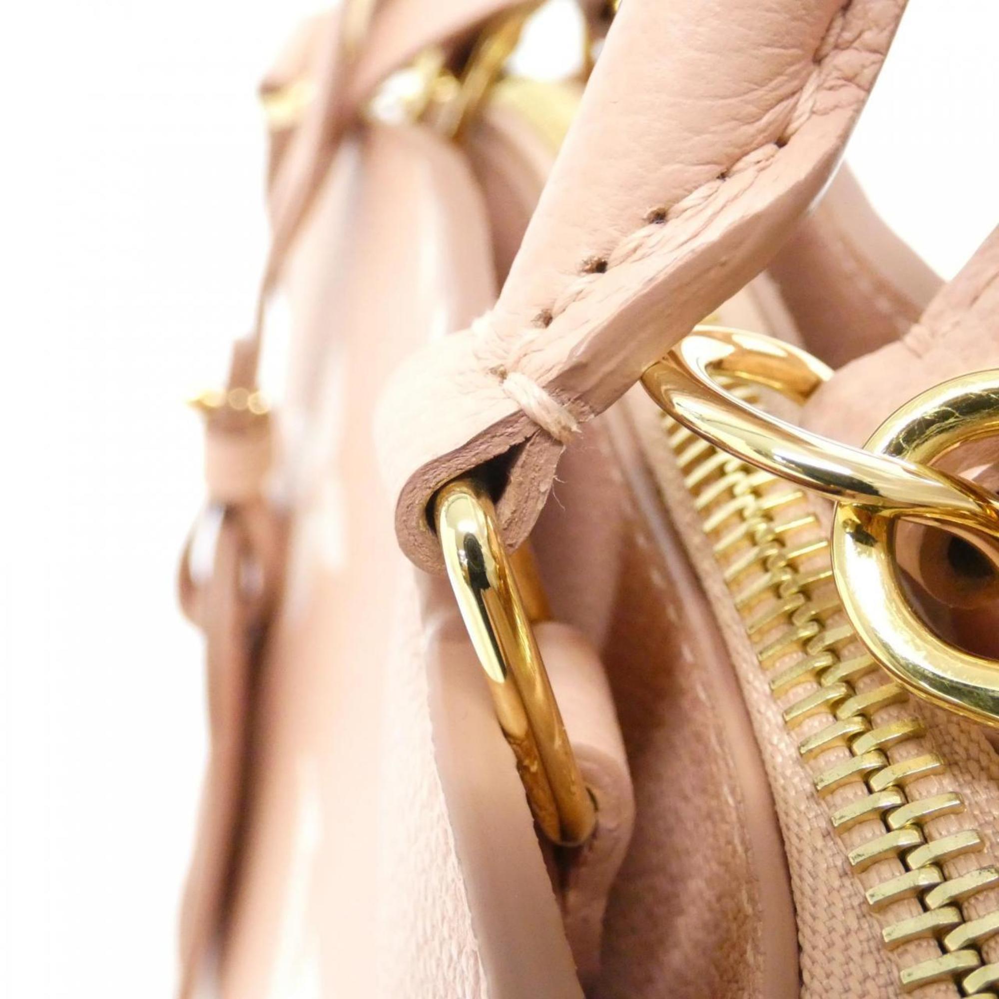 Louis Vuitton Cream Pink Leather Handbag